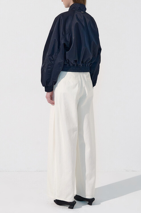 Wide-Fit Fluid Denim Pants