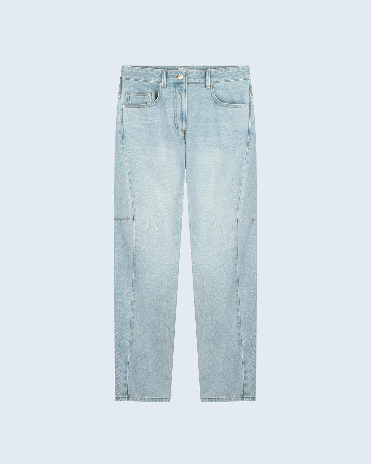 Ice-Washed Straight Denim Pants