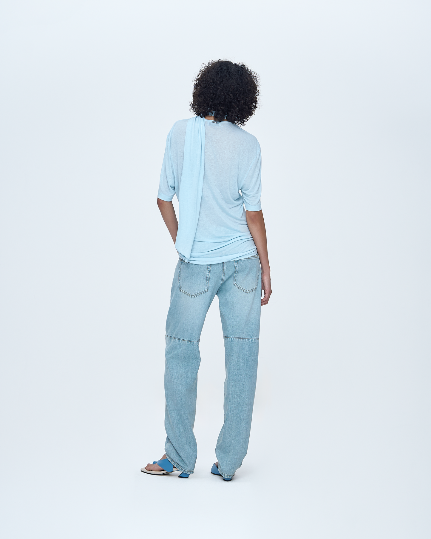 Ice-Washed Straight Denim Pants