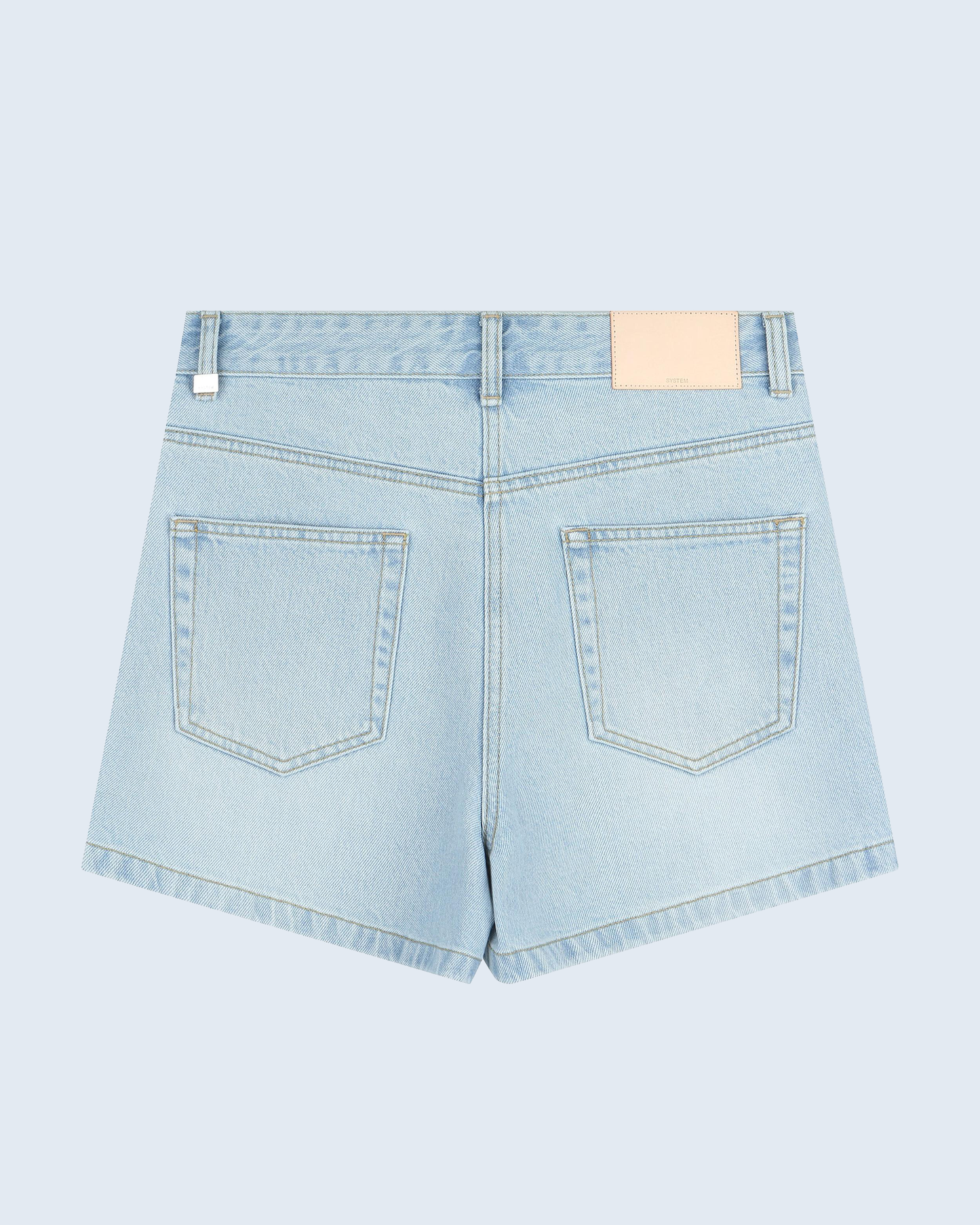 Ice-Washed Denim Shorts