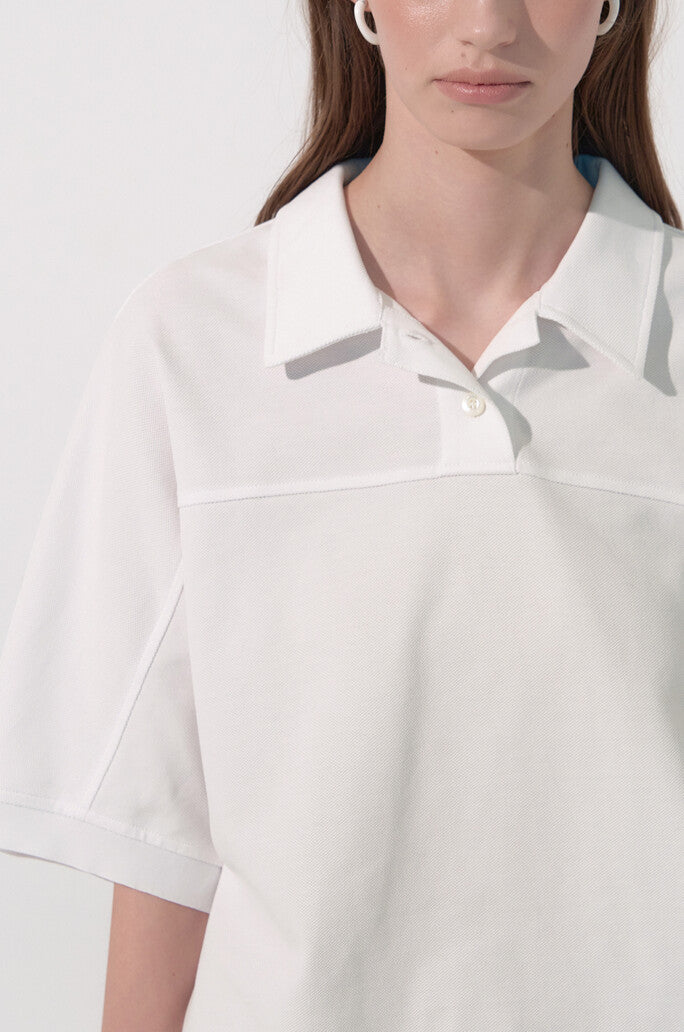 Cupro Color Block Polo Shirt