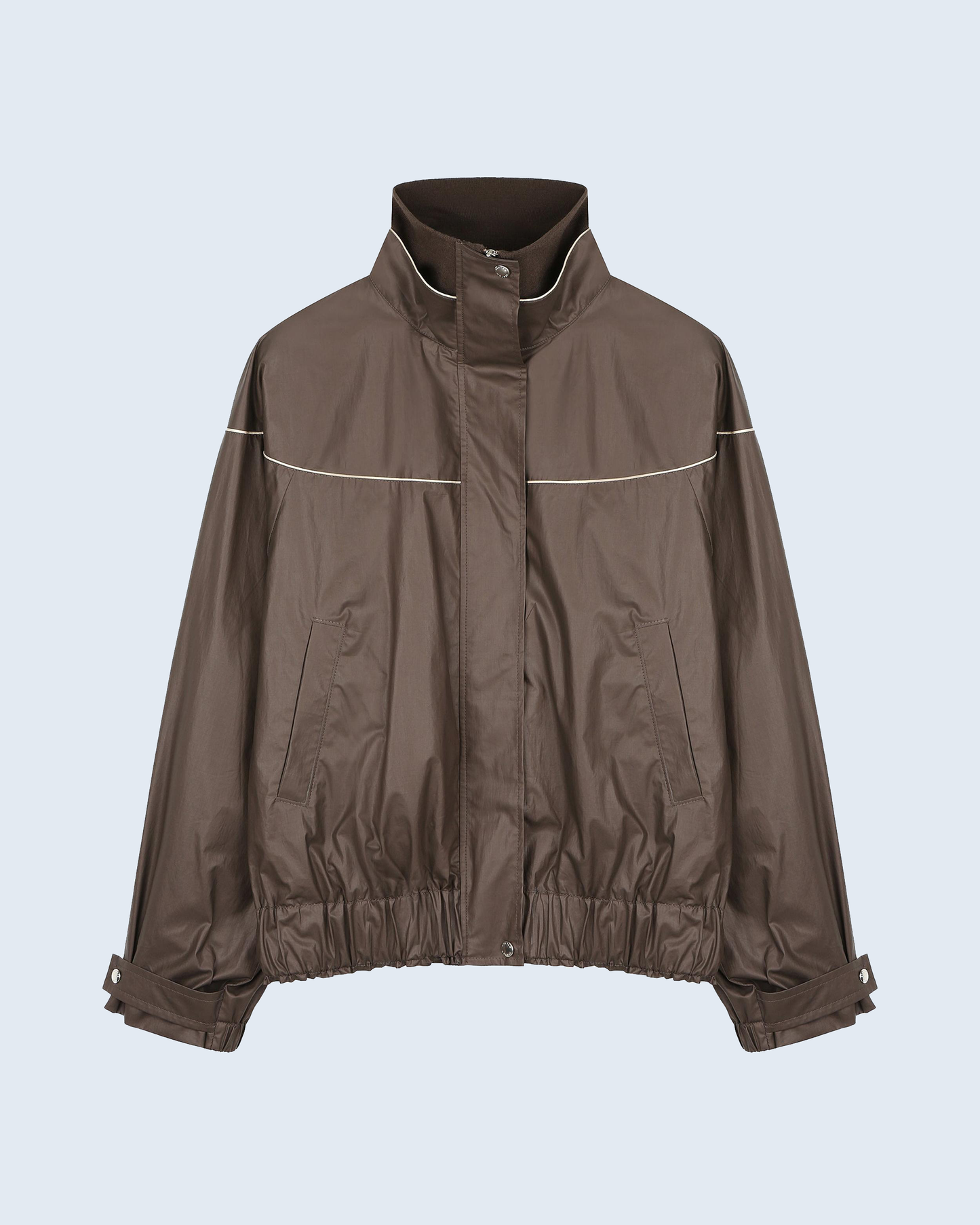 Knit-Mixed Zip-Up Jumper