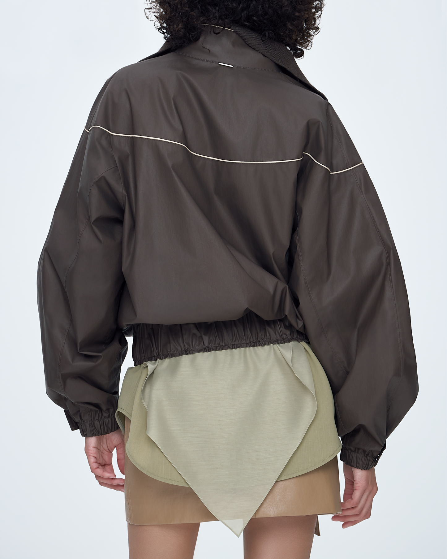 Knit-Mixed Zip-Up Jumper