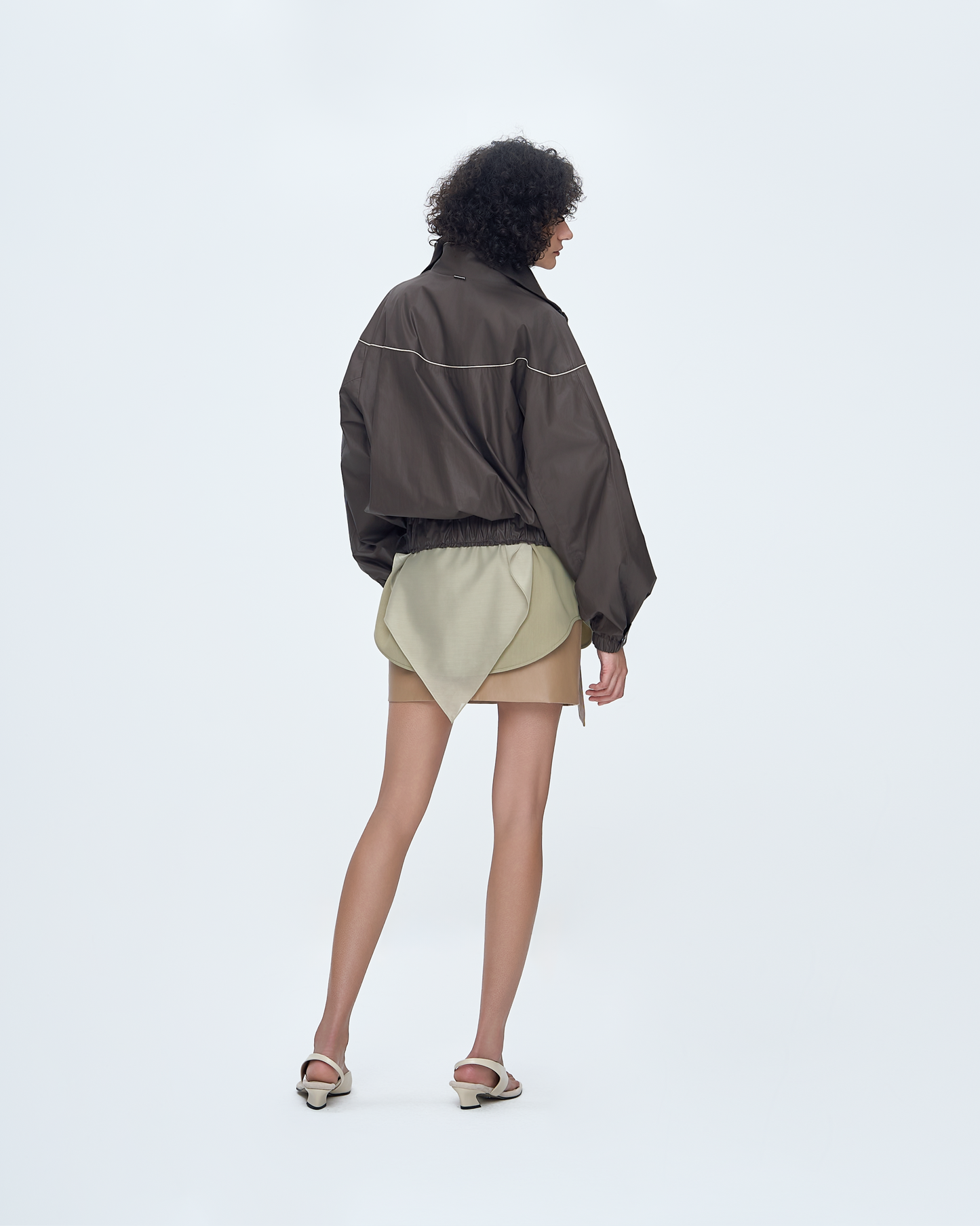 Knit-Mixed Zip-Up Jumper