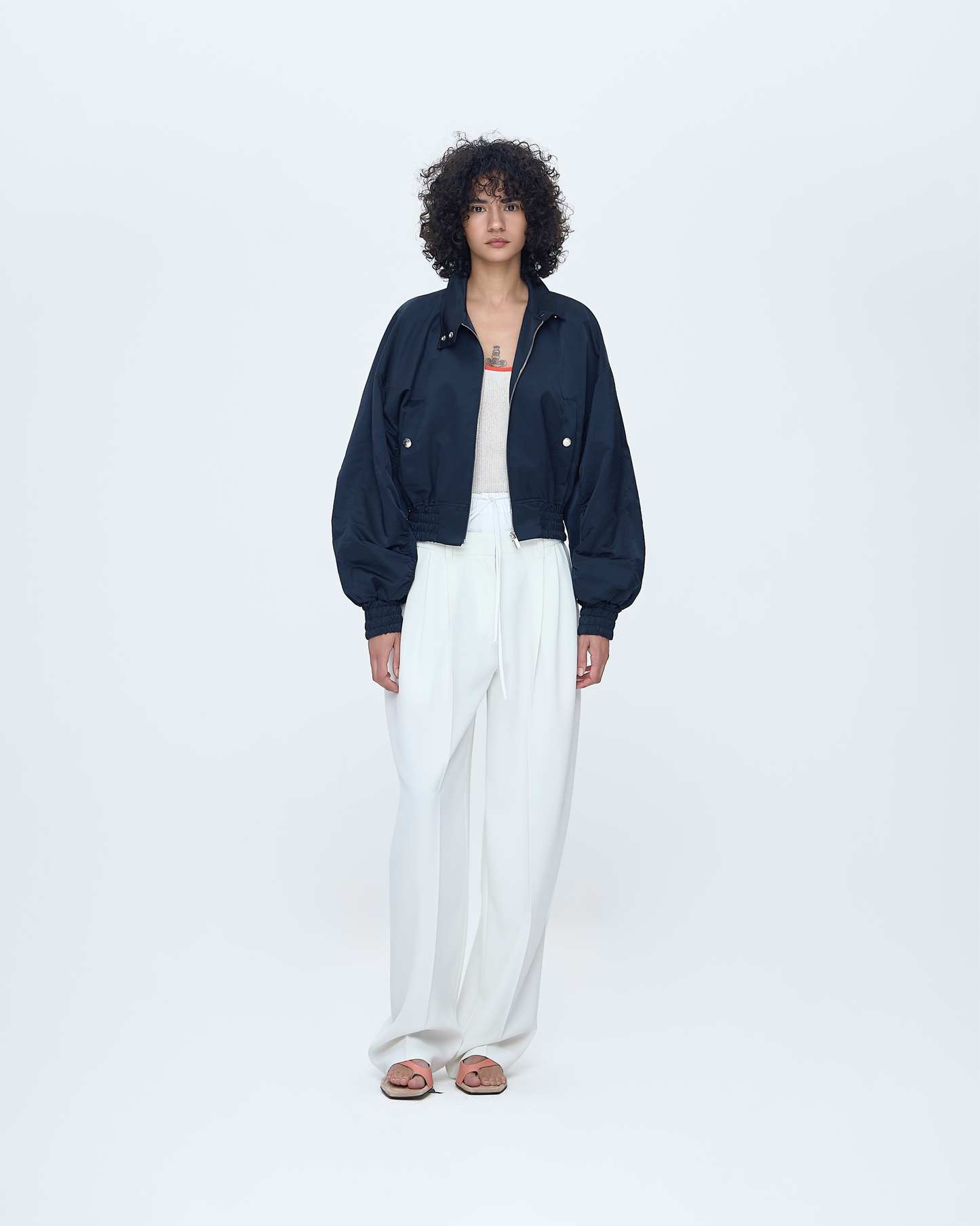 Metallic Zip-Up Jumper