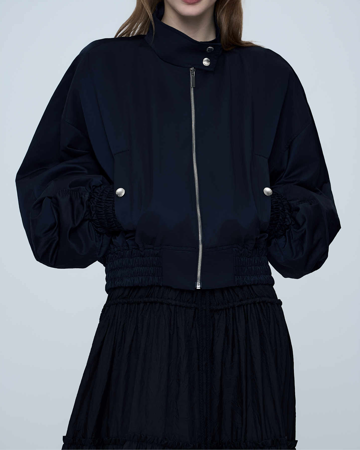 Metallic Zip-Up Jumper