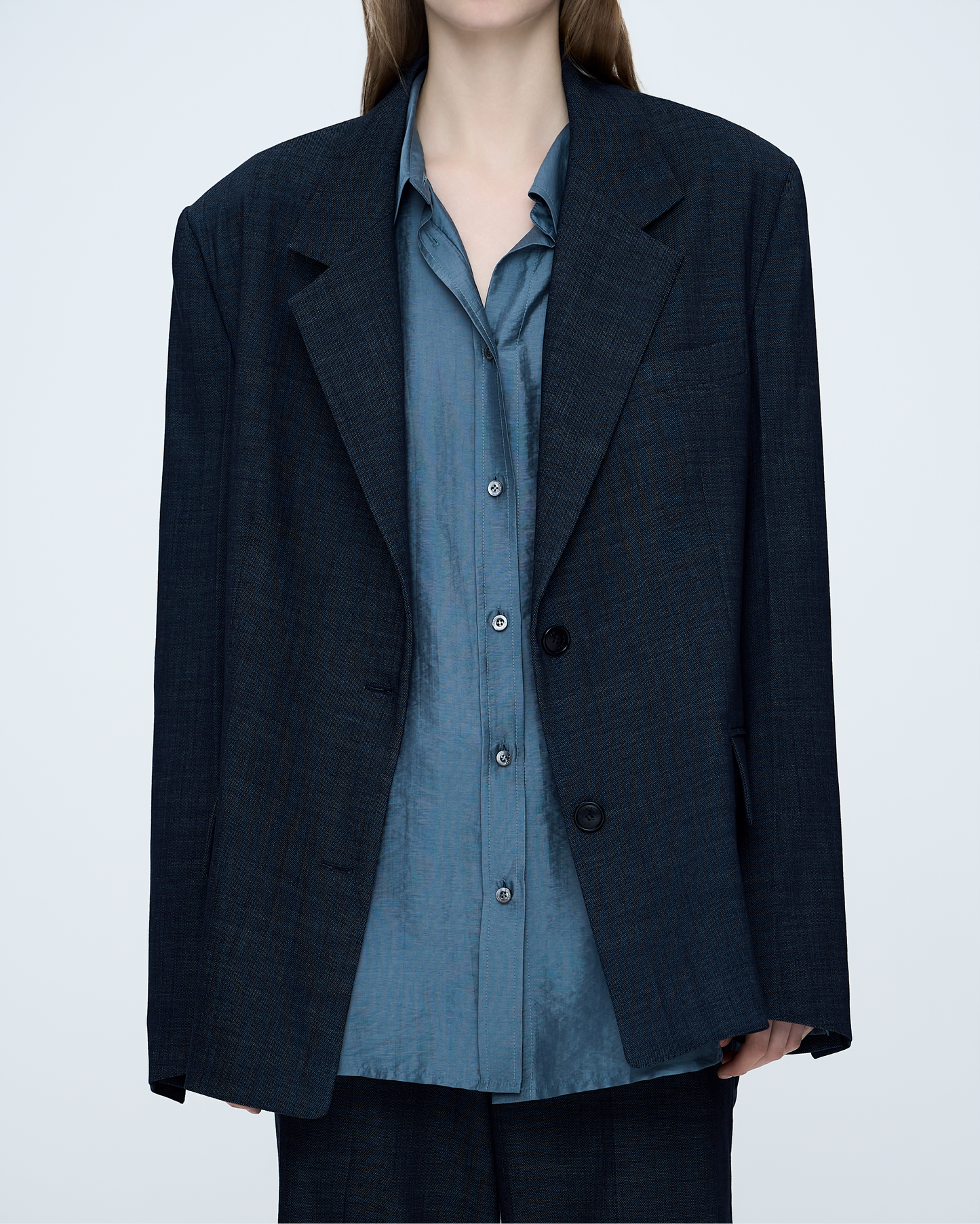 Denim-Like Breasted Jacket