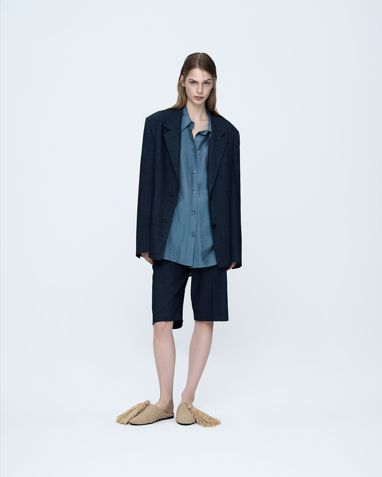 Denim-Like Breasted Jacket