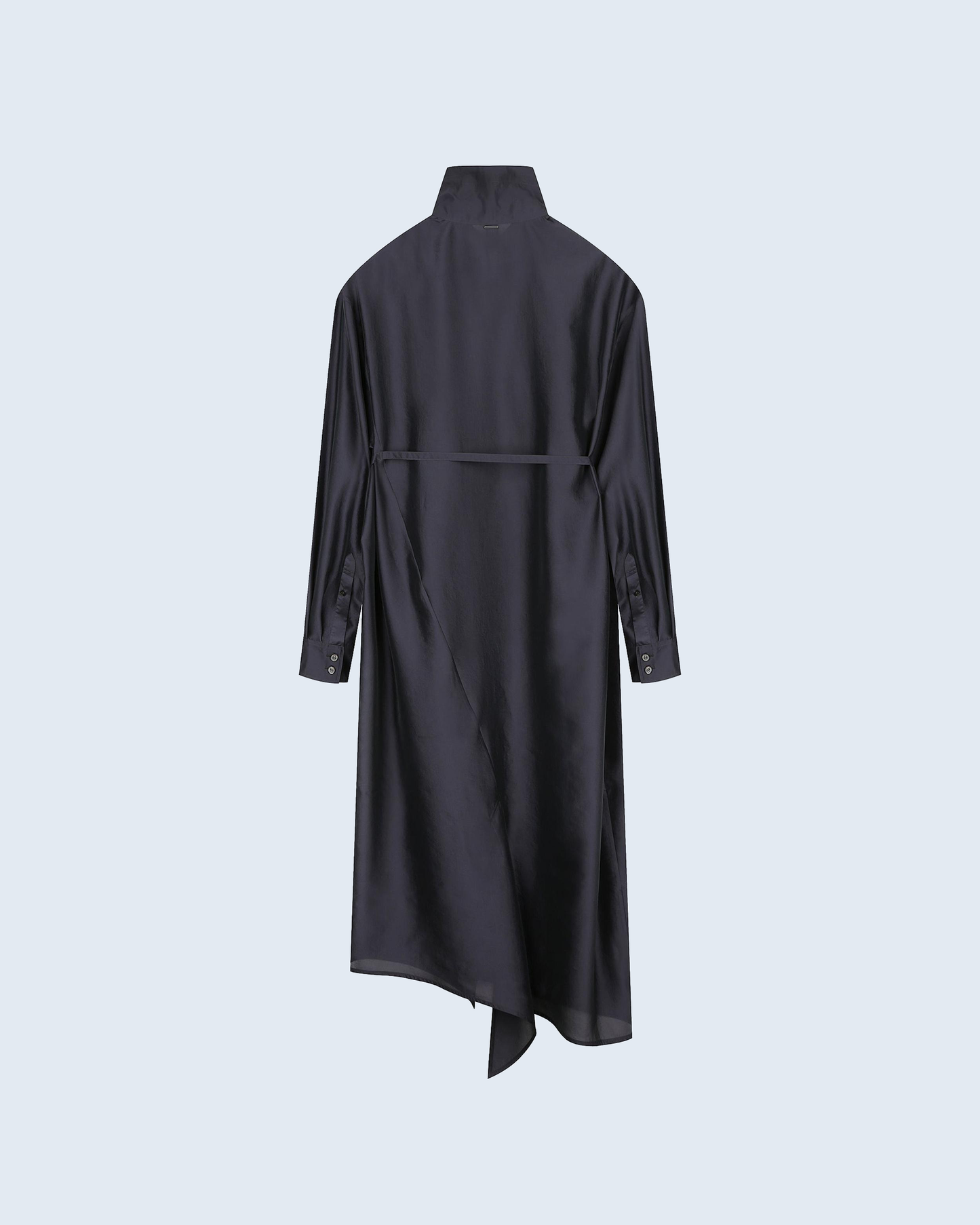 Tie-Waist Long Shirt Dress