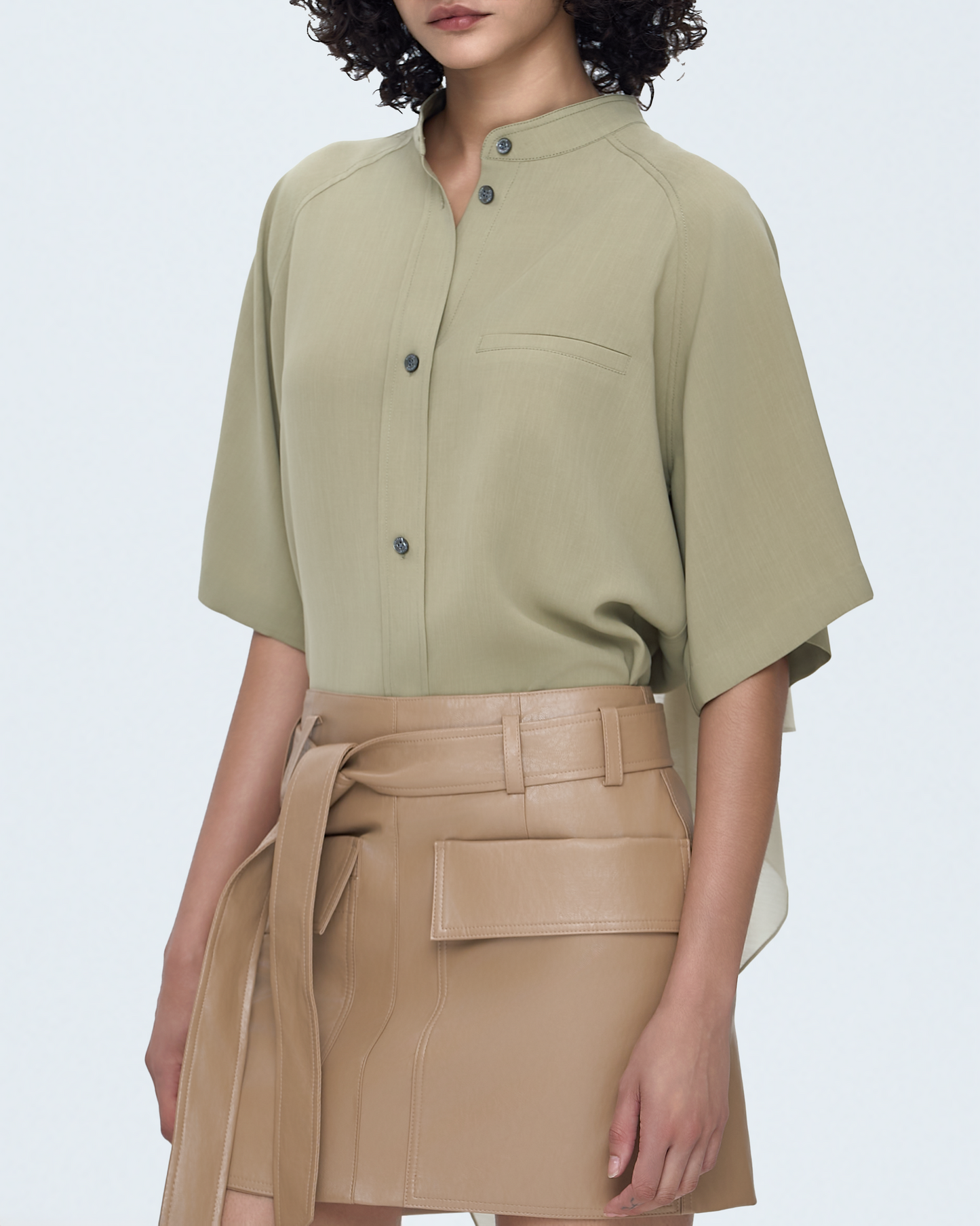 Back Contrast Combo Shirt