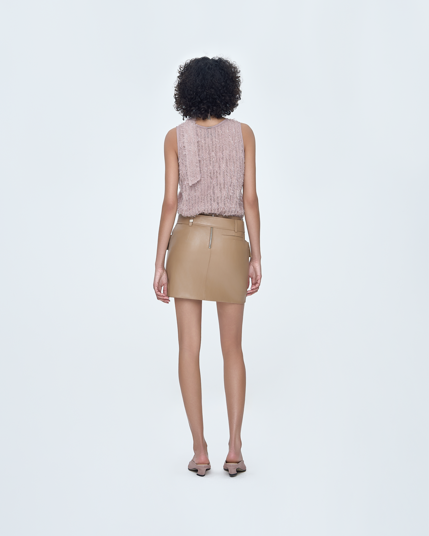 Boucle Sleeveless Tie Top