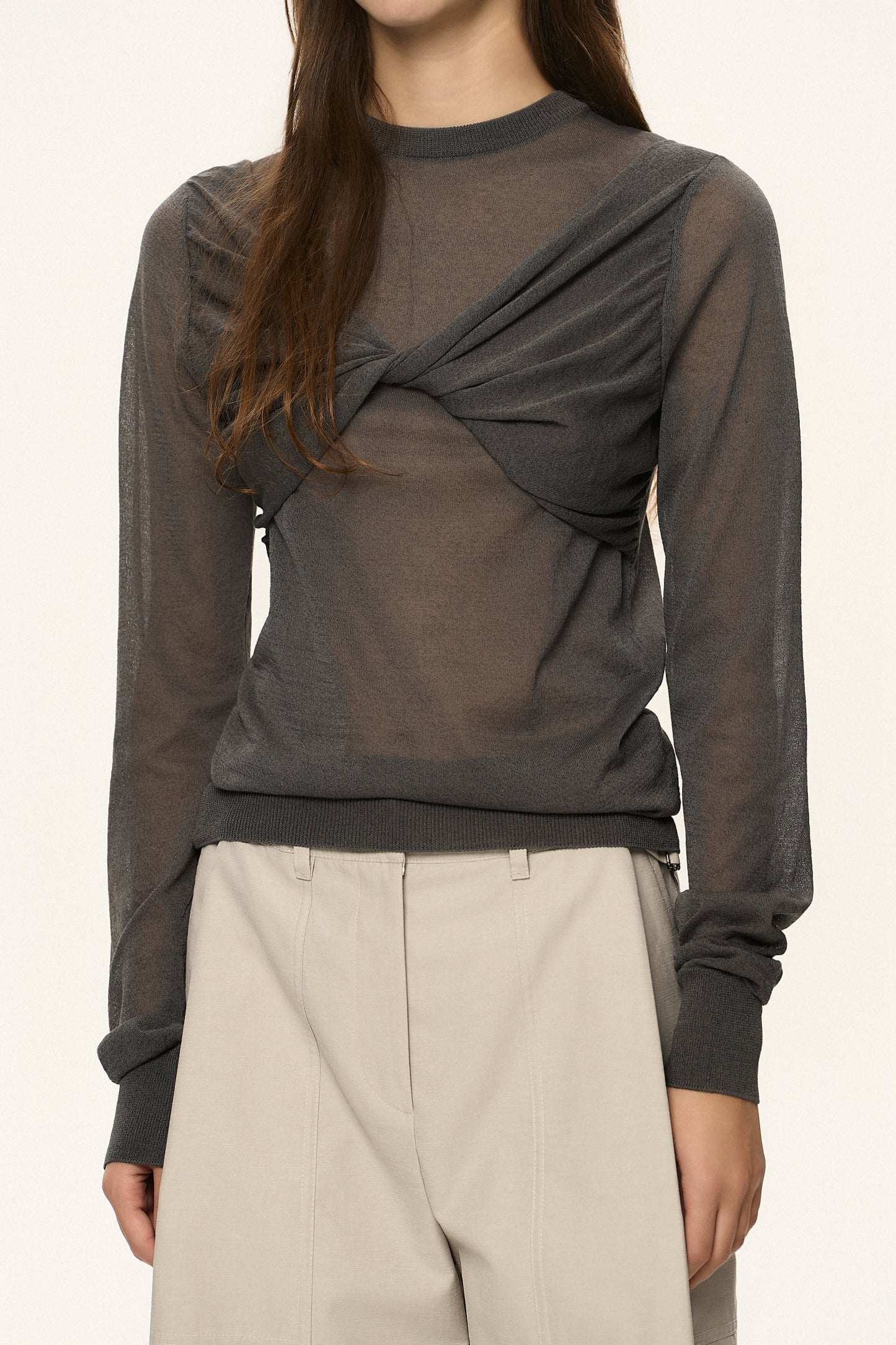 Twisted Sheer Knit Top