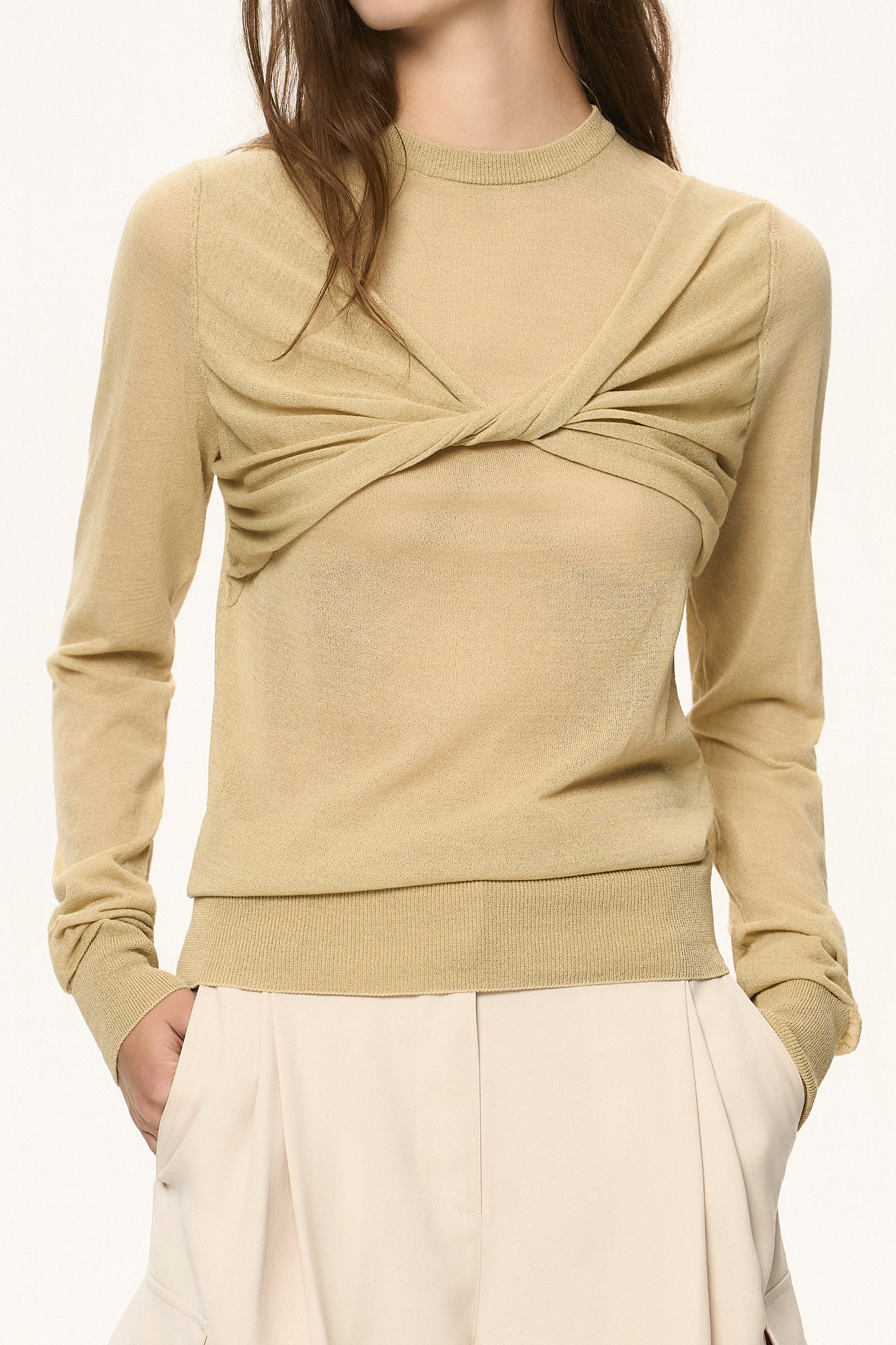 Twisted Sheer Knit Top