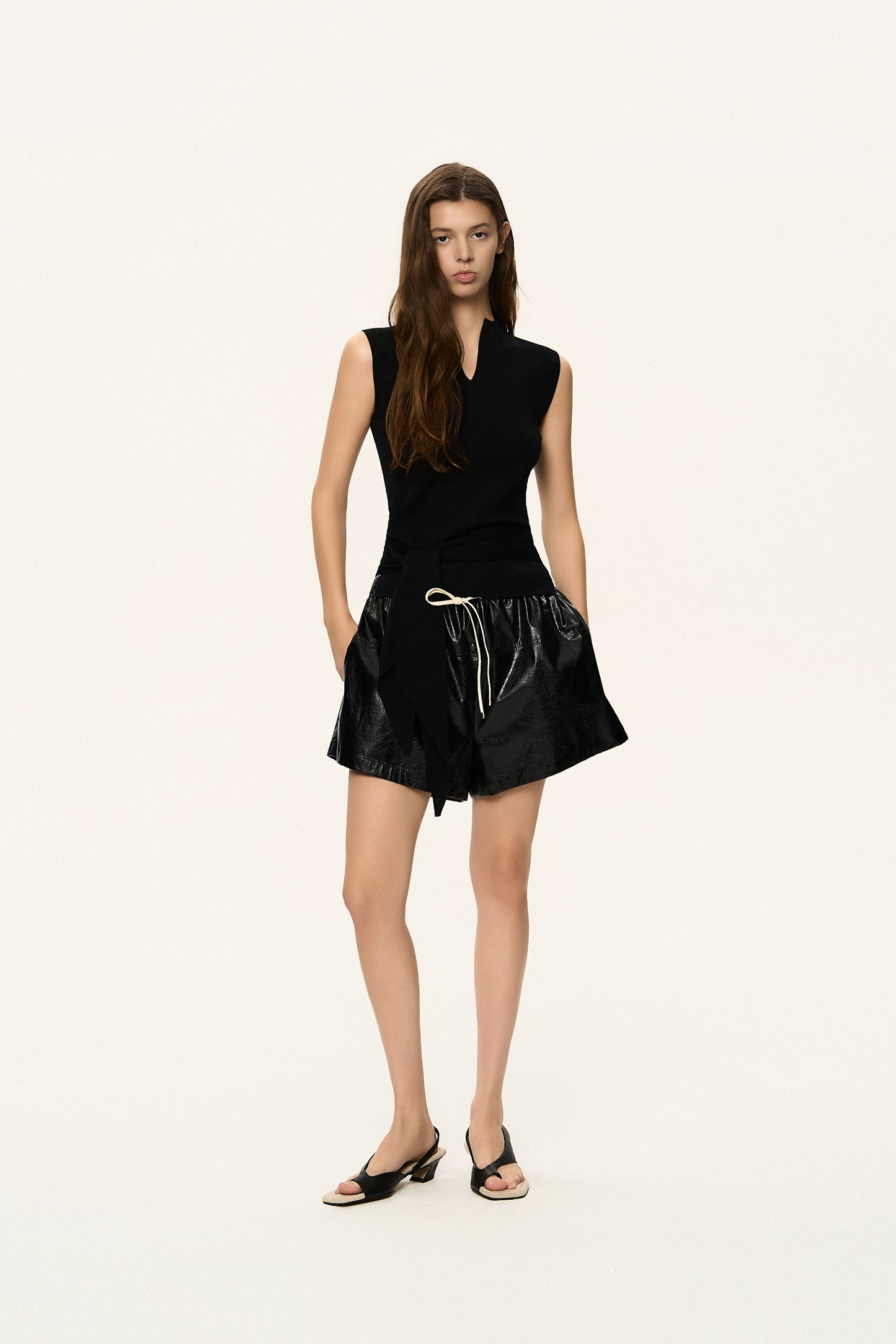Knotted Sleeveless Knit Top