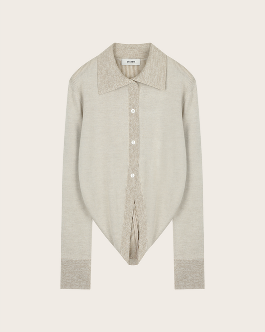 Curved Hem Knit Cardigan