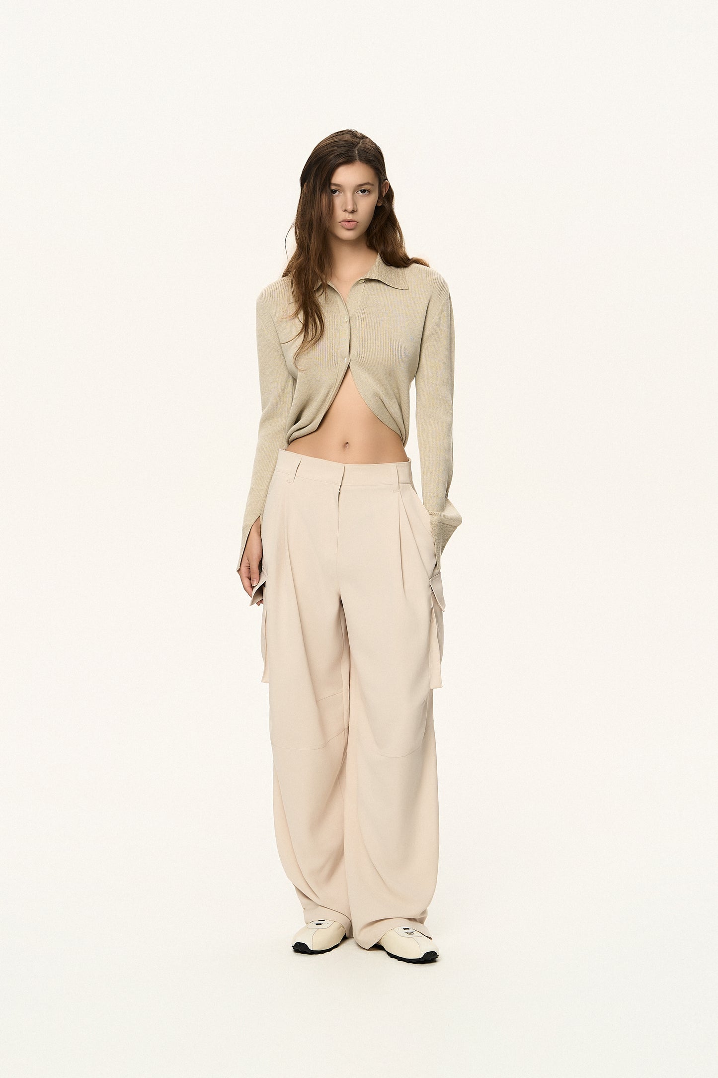 Curved Hem Knit Cardigan