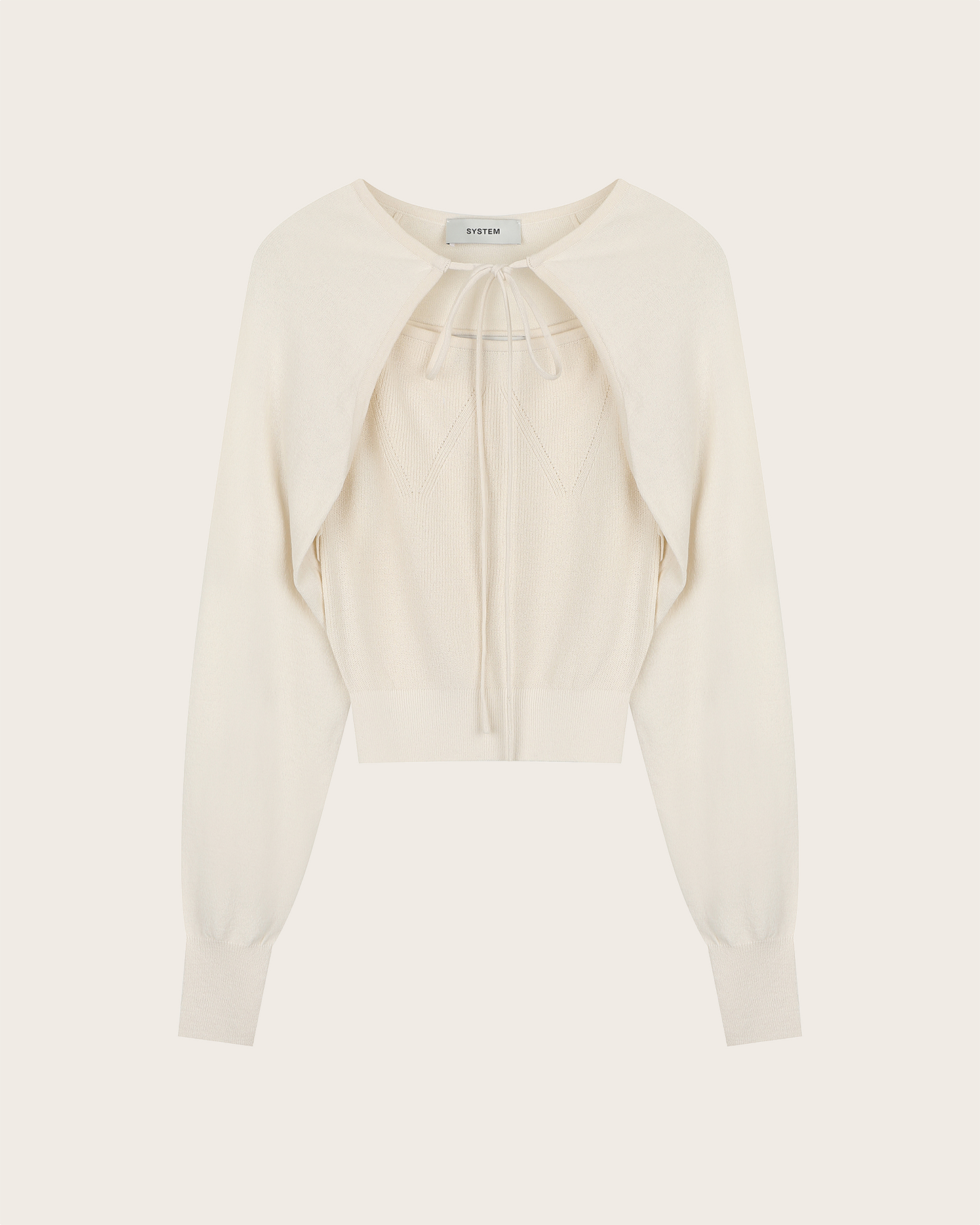 Square Neck Knit Bolero Top