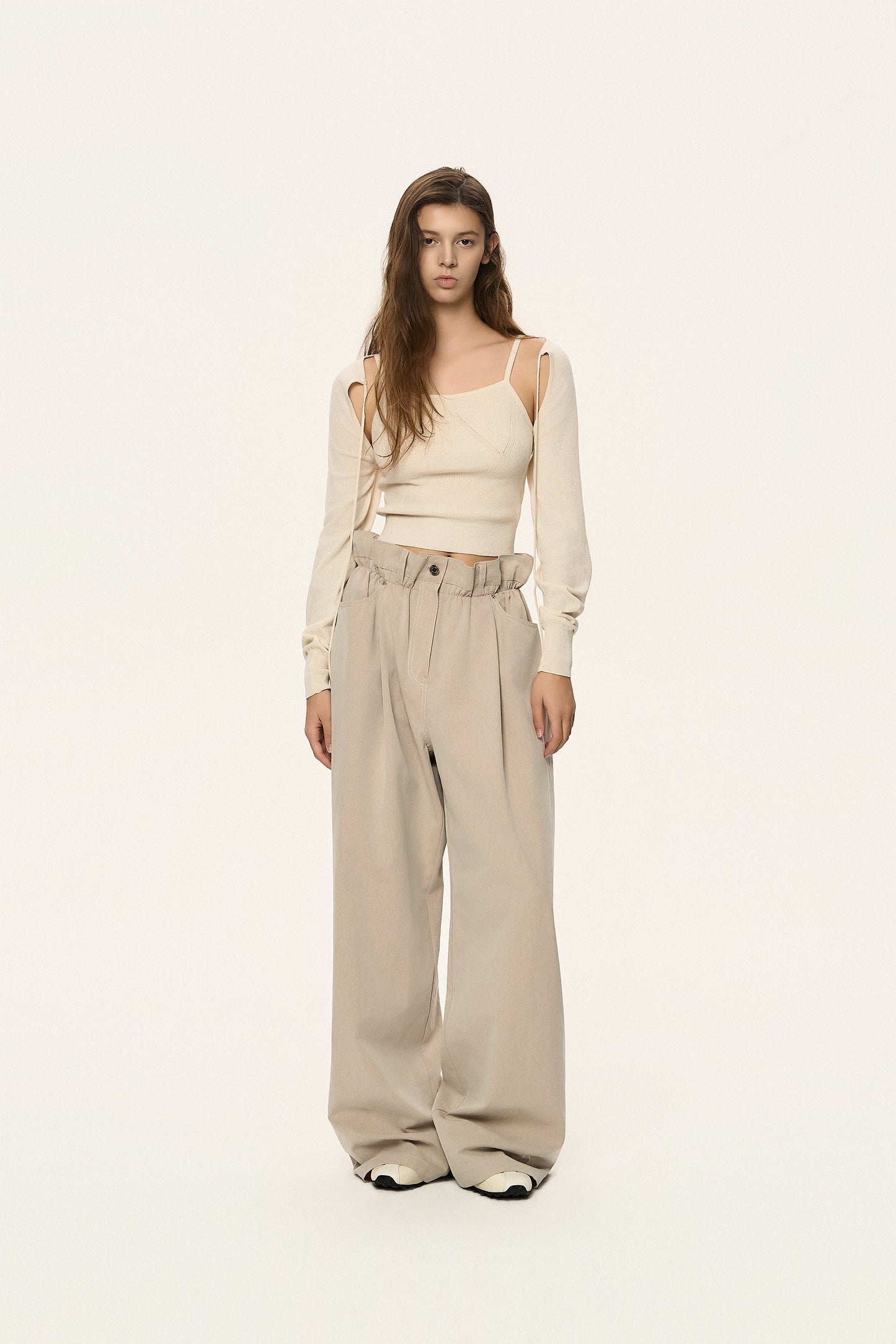 Square Neck Knit Bolero Top