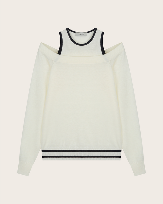 Double Layer Off-Shoulder Knit Top