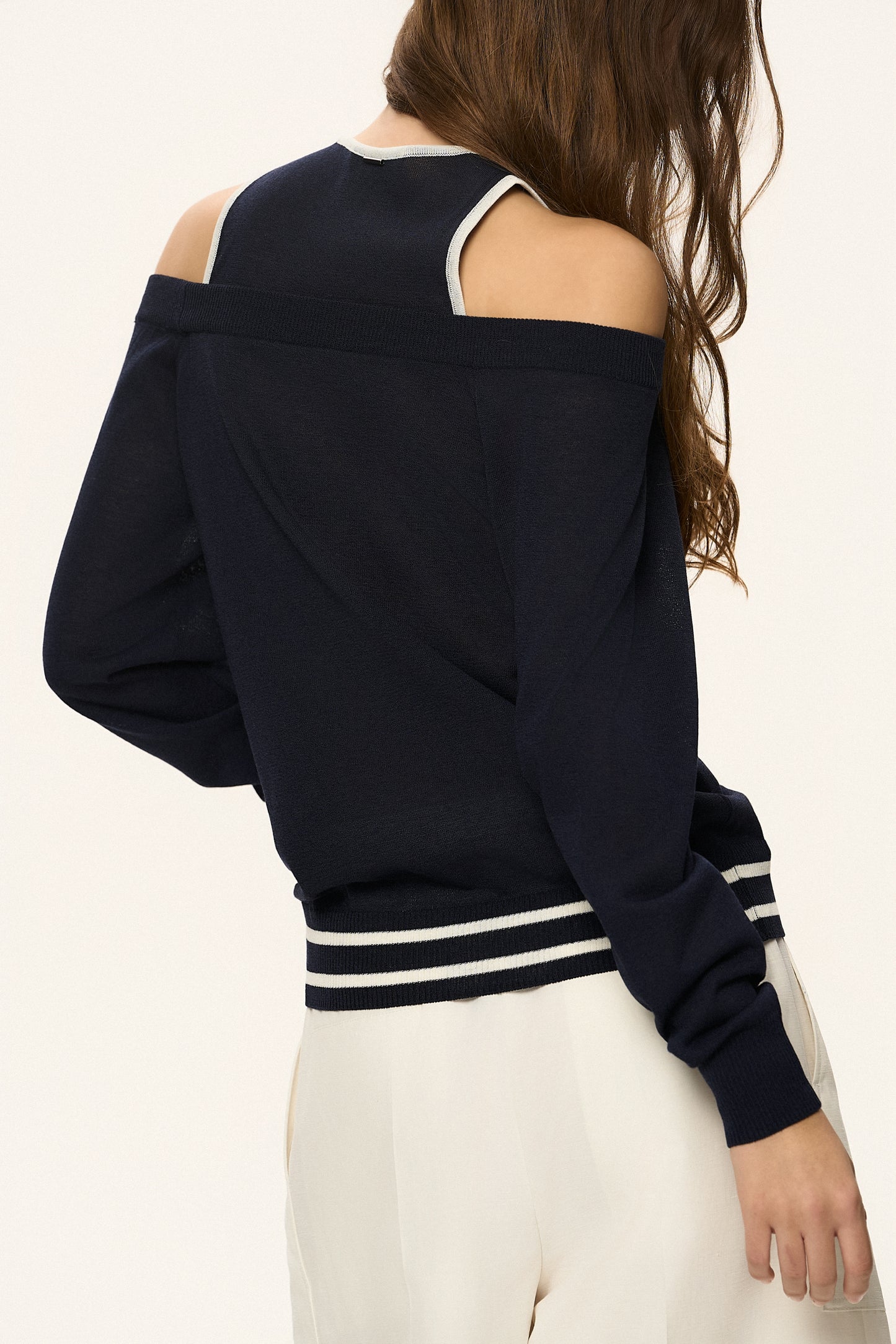 Double Layer Off-Shoulder Knit Top