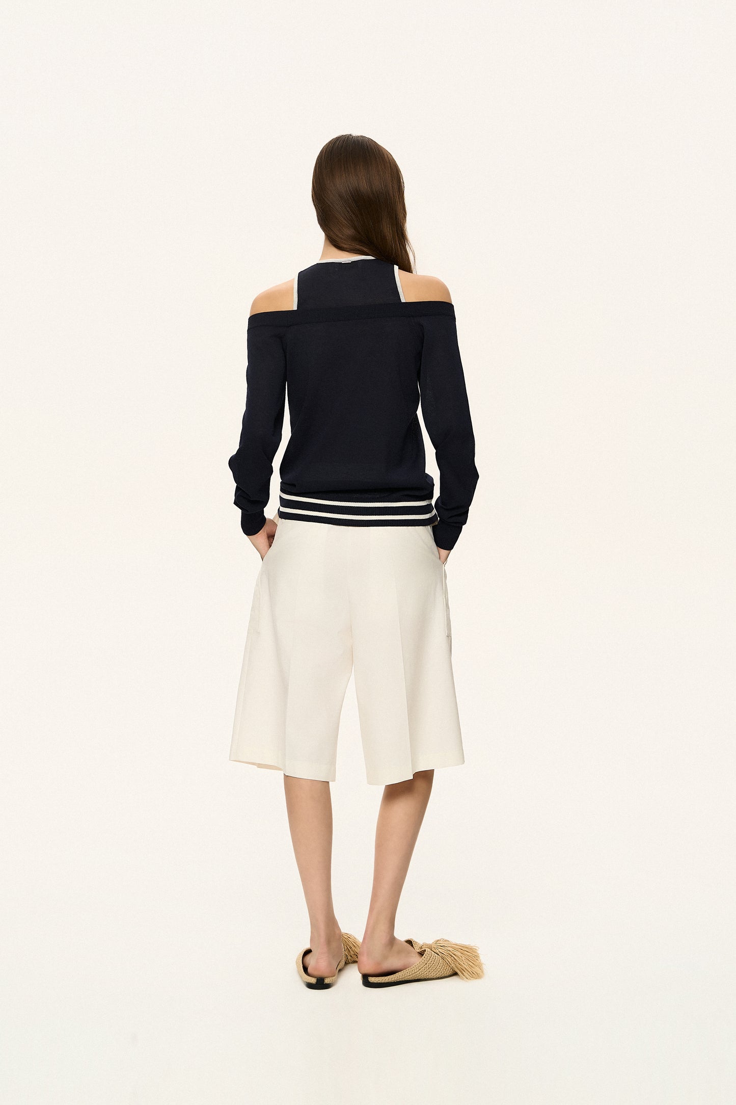 Double Layer Off-Shoulder Knit Top