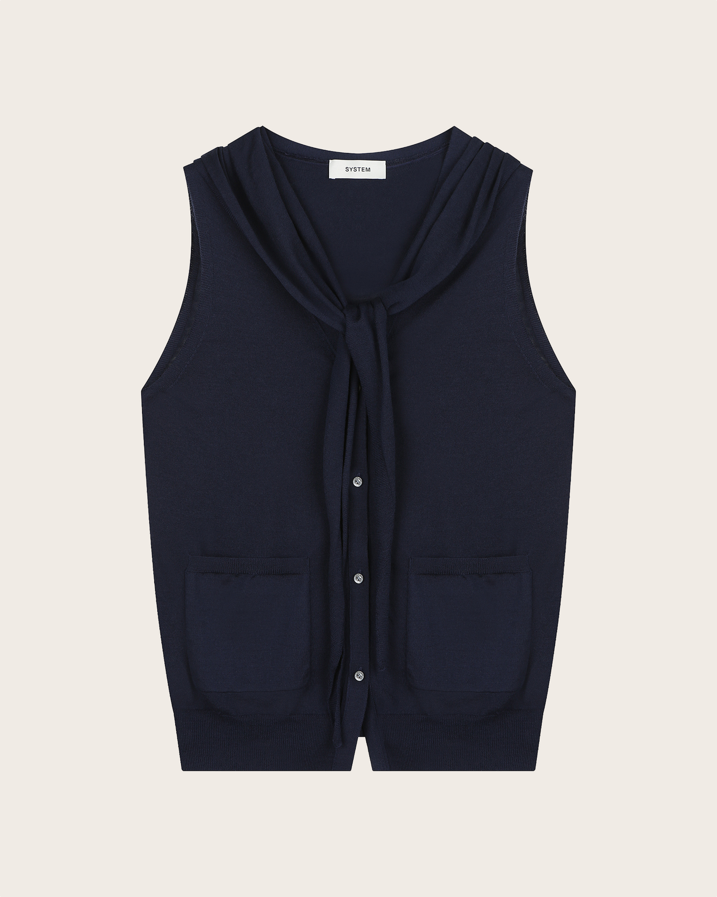 Knotted Knit Vest Cardigan