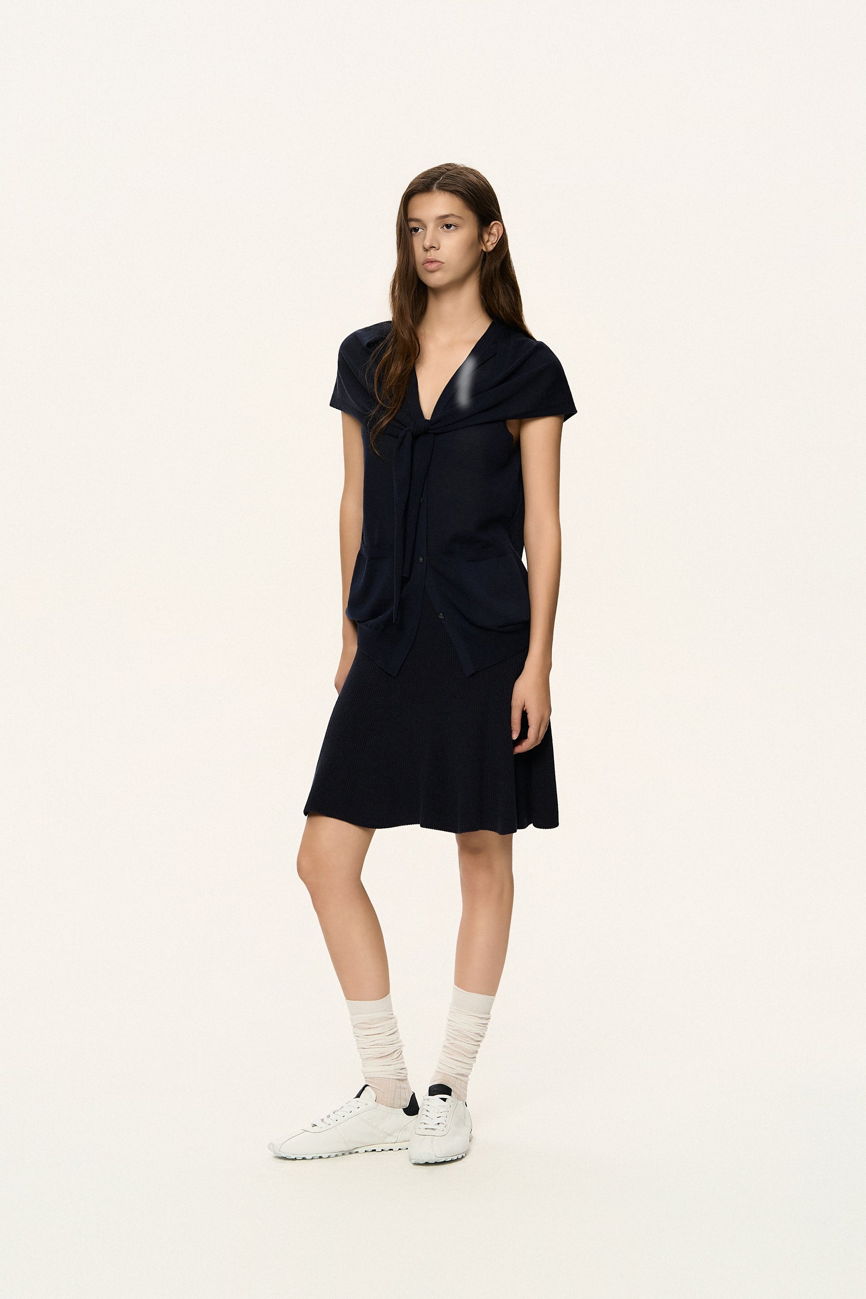 Knotted Knit Vest Cardigan