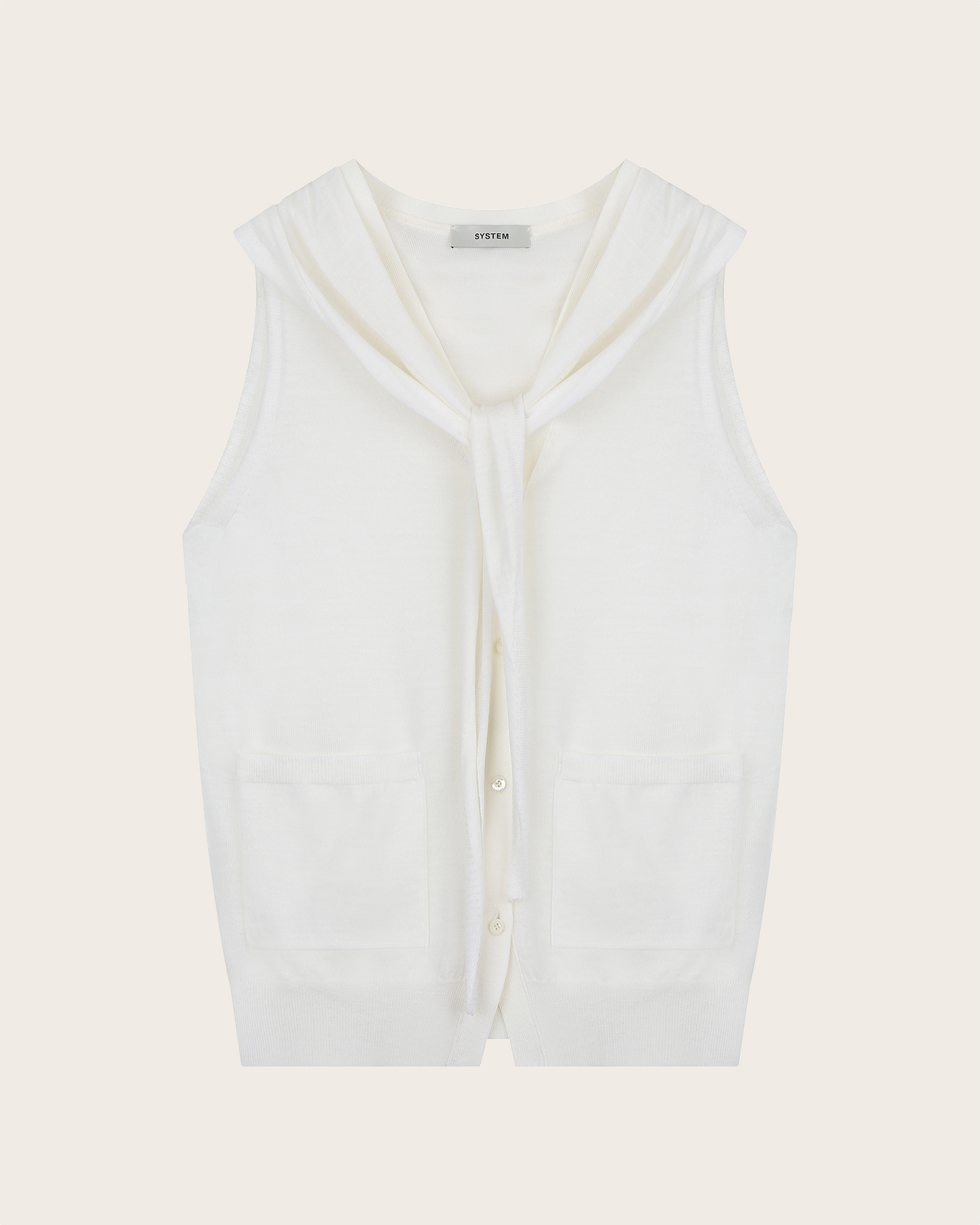 Knotted Knit Vest Cardigan
