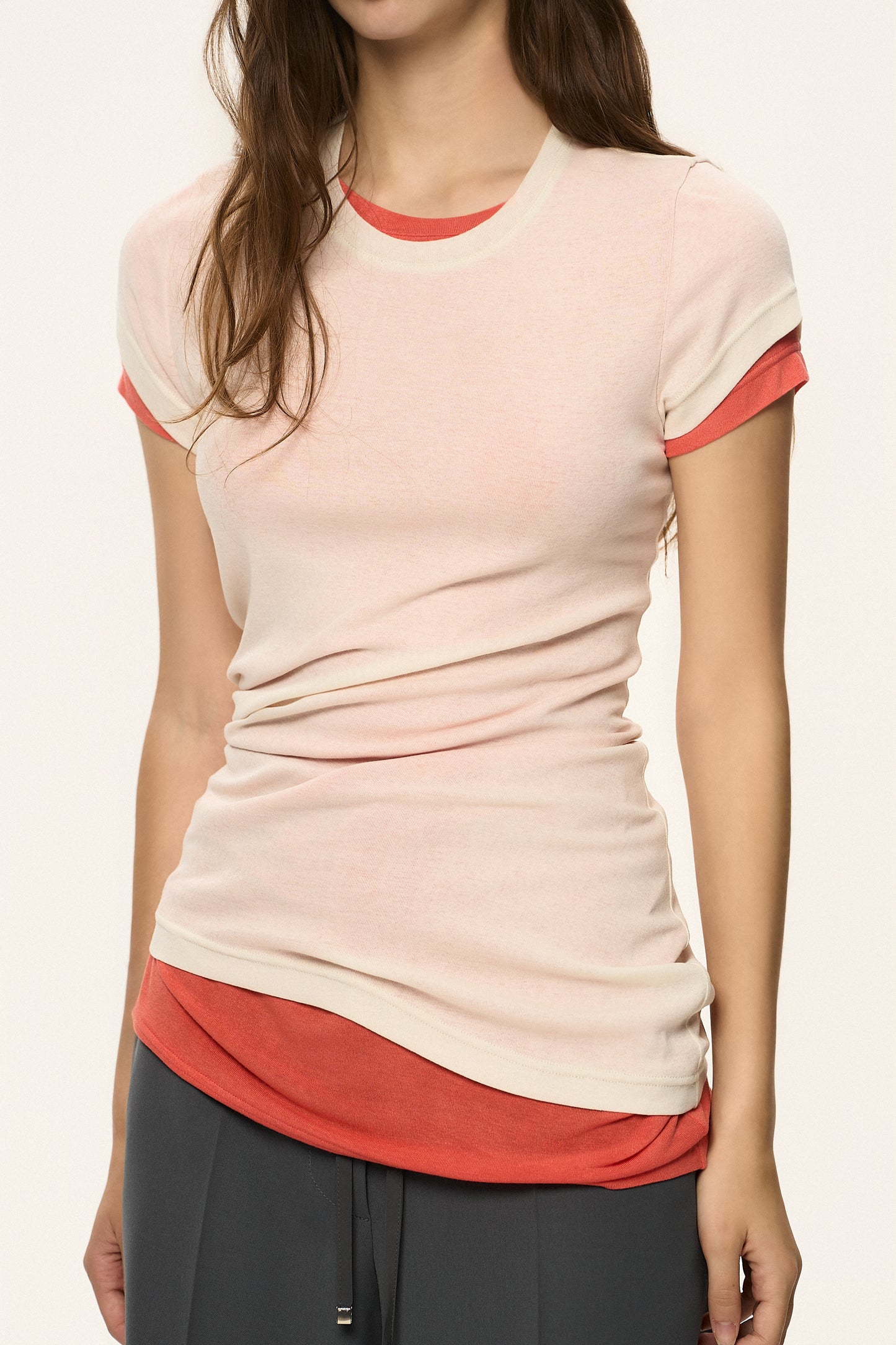 Twist Detail Layered T-Shirt