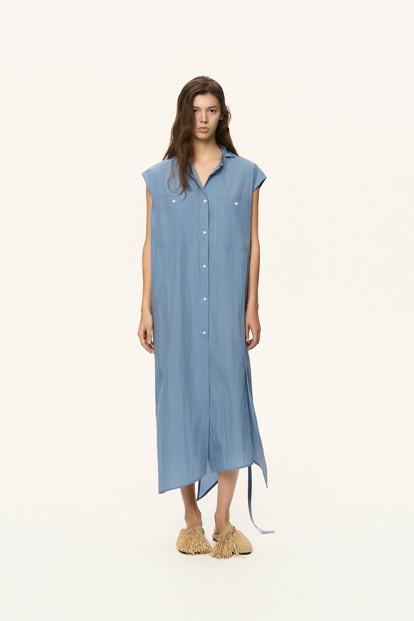Tie-Waist Sleeveless Dress