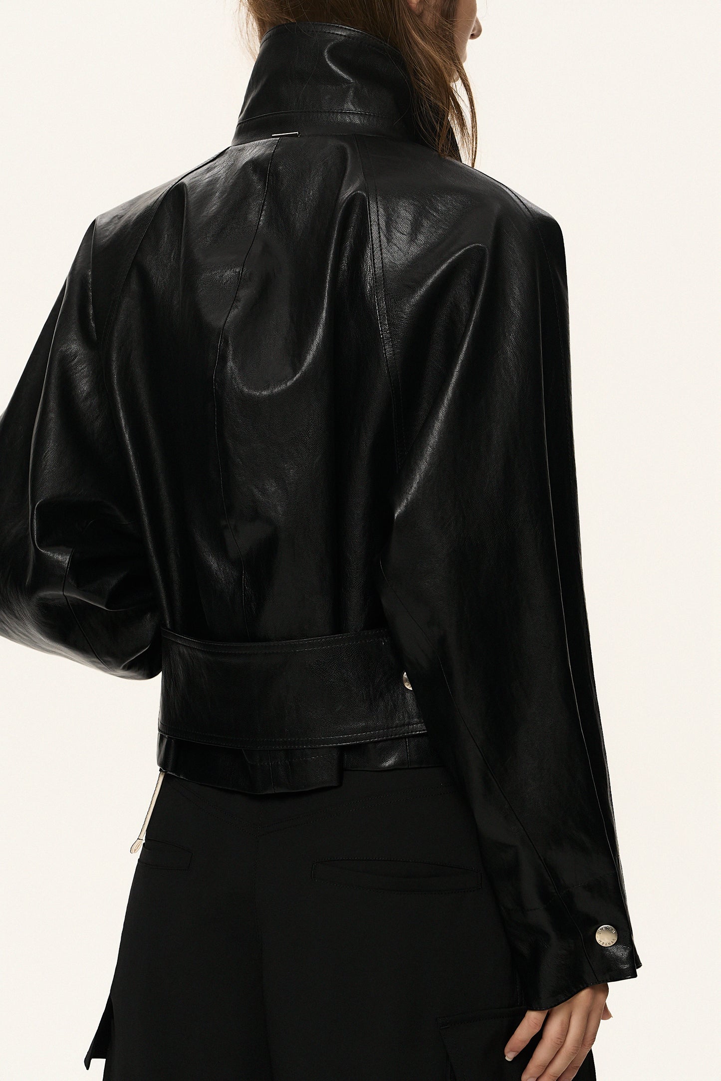 Tie-Waist Coated Jacket