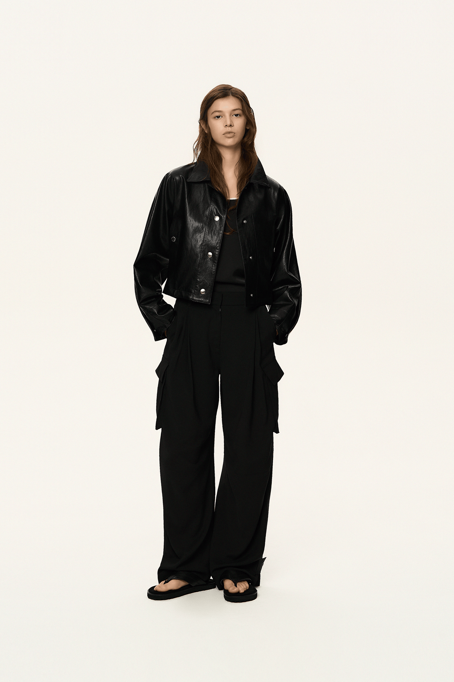 Tie-Waist Coated Jacket