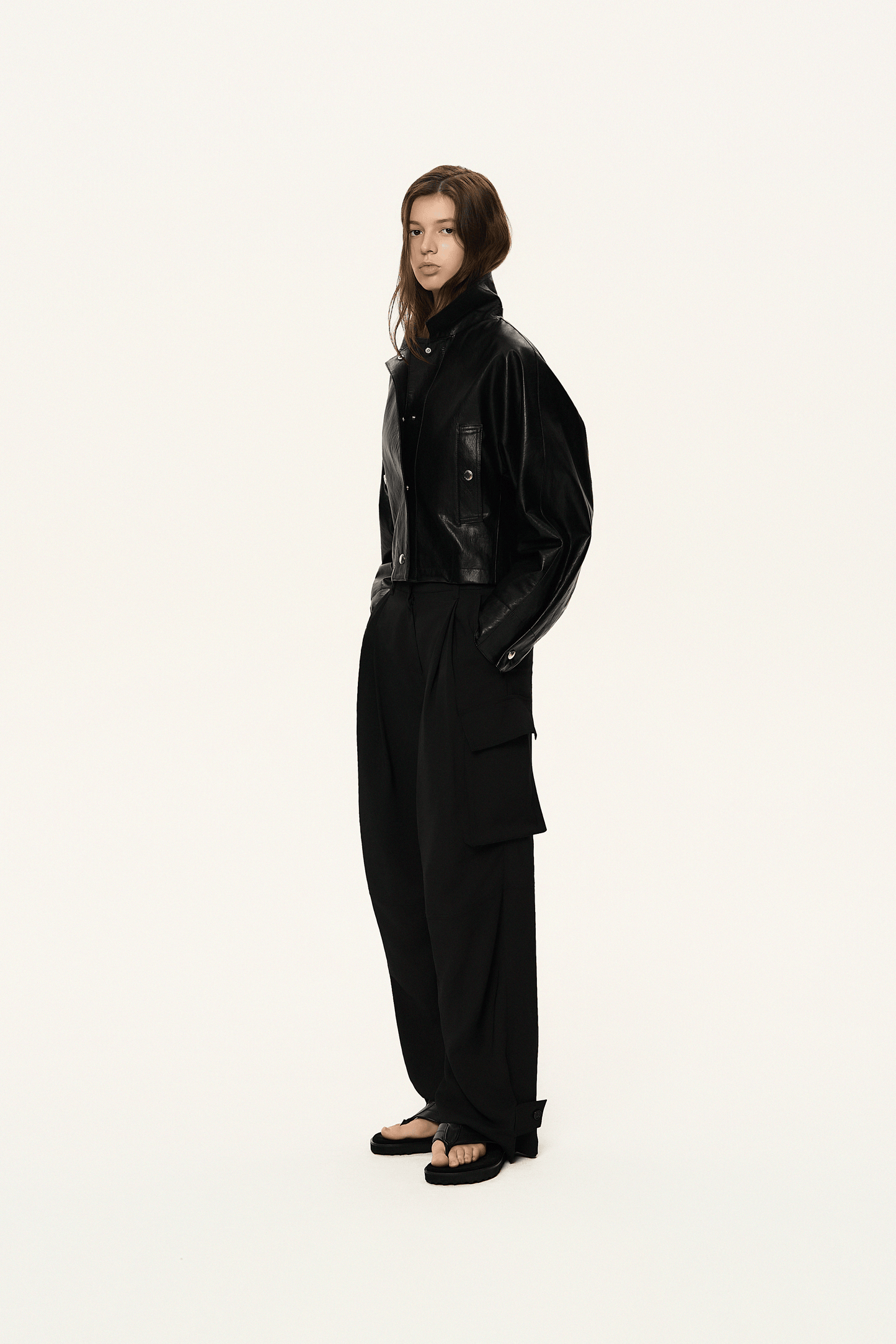 Tie-Waist Coated Jacket
