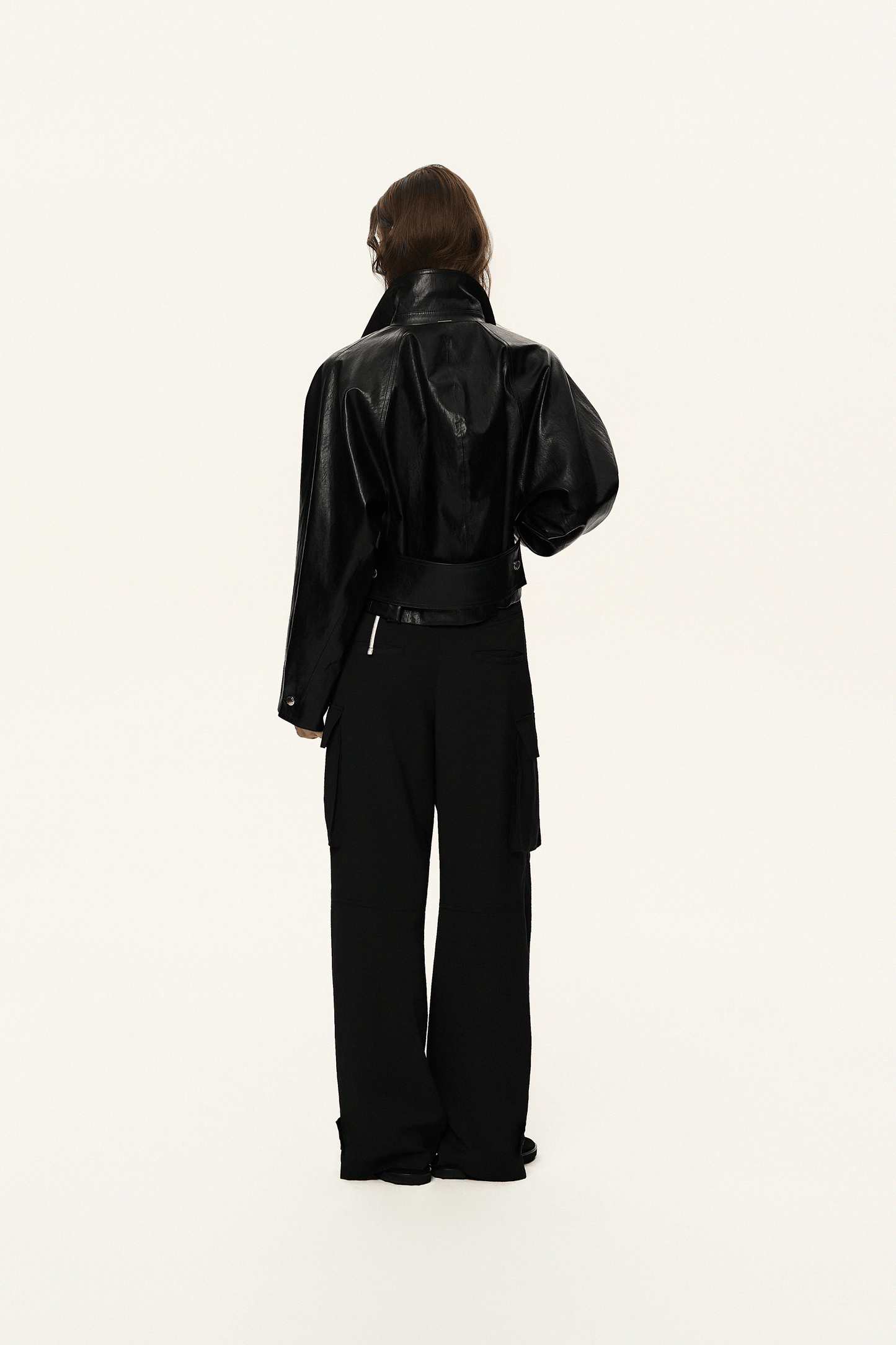 Tie-Waist Coated Jacket