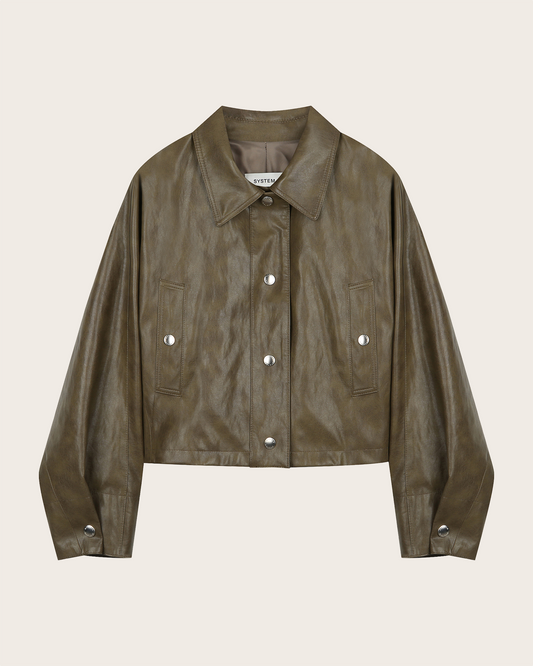 Tie-Waist Coated Jacket