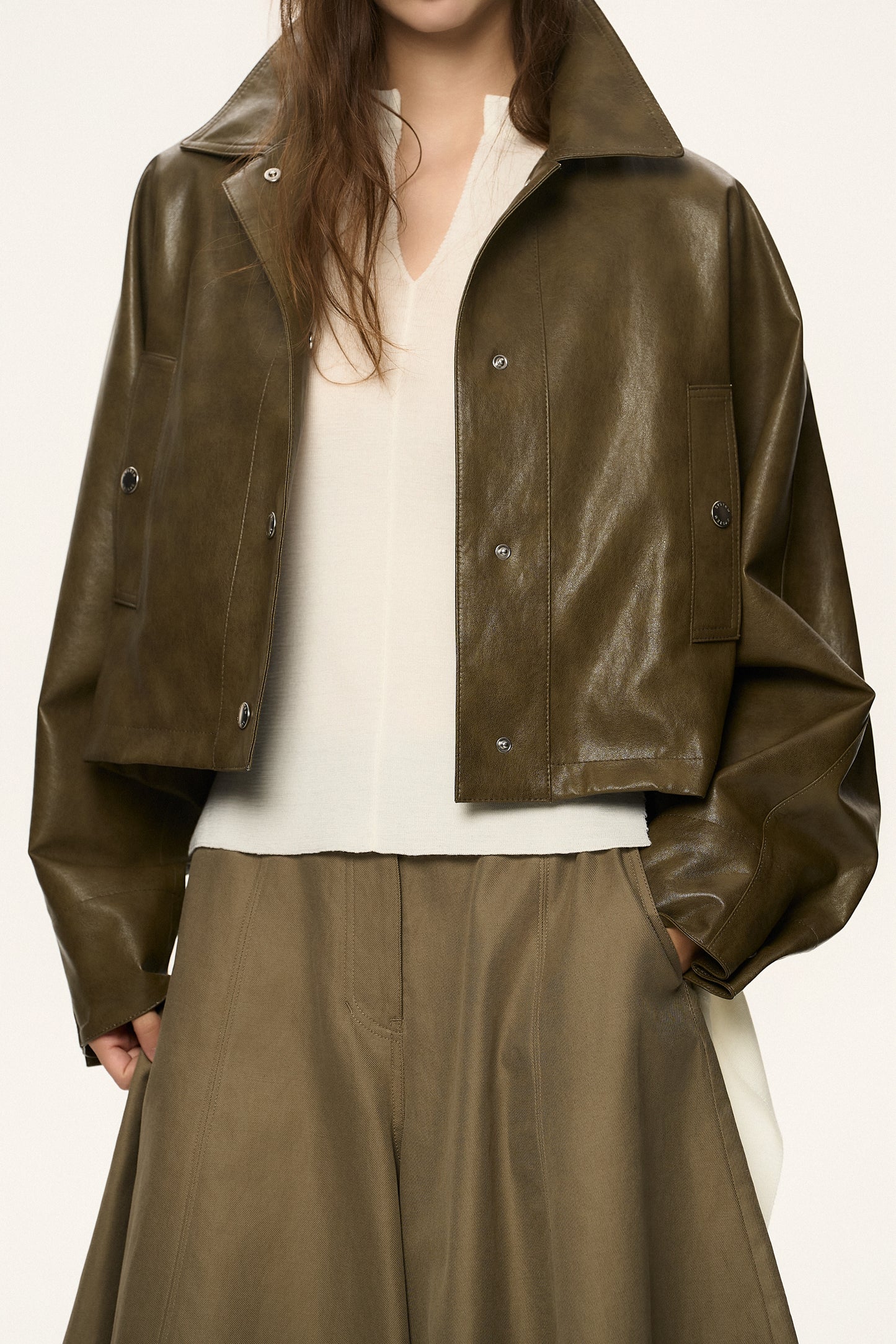 Tie-Waist Coated Jacket