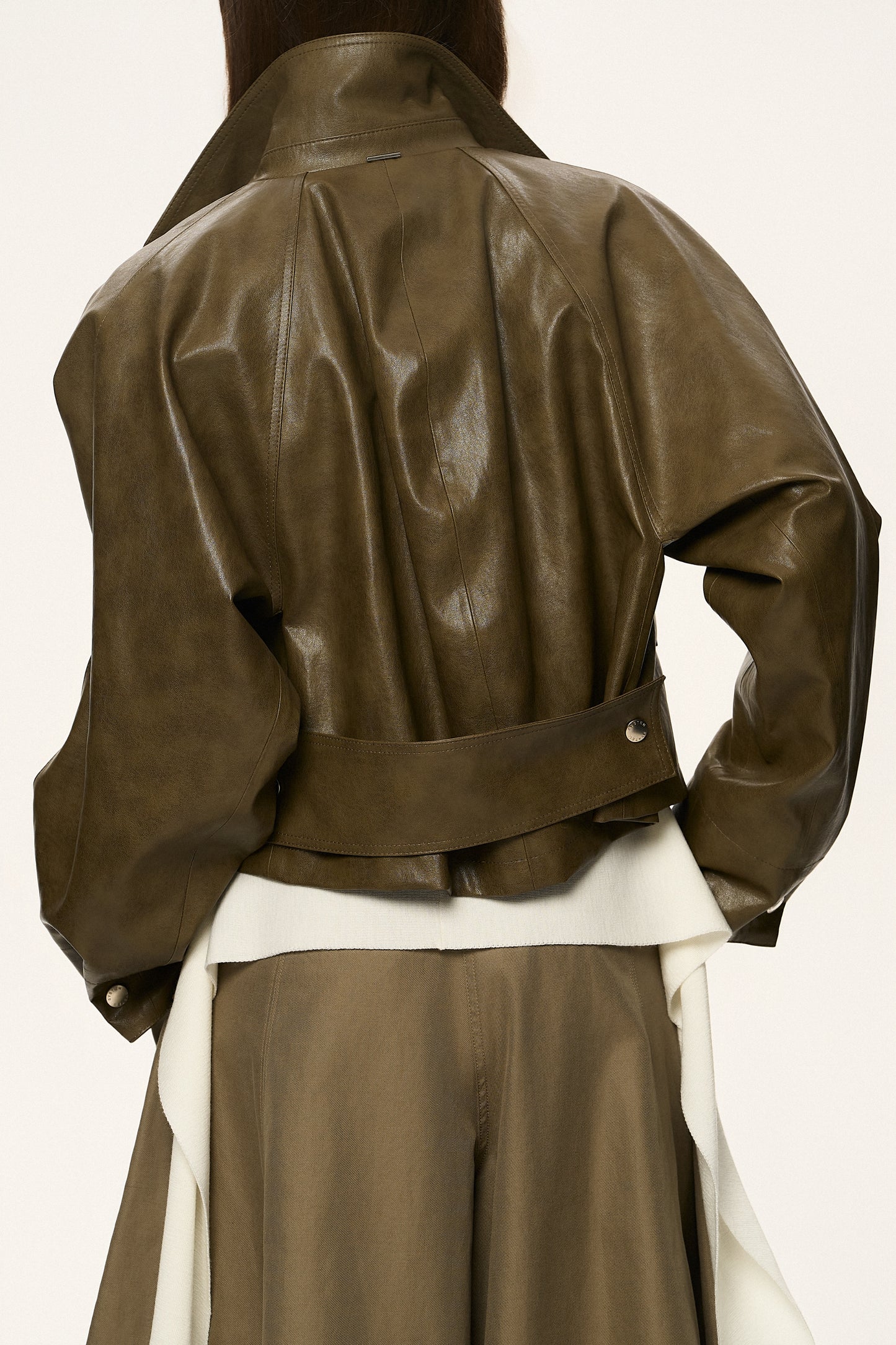Tie-Waist Coated Jacket