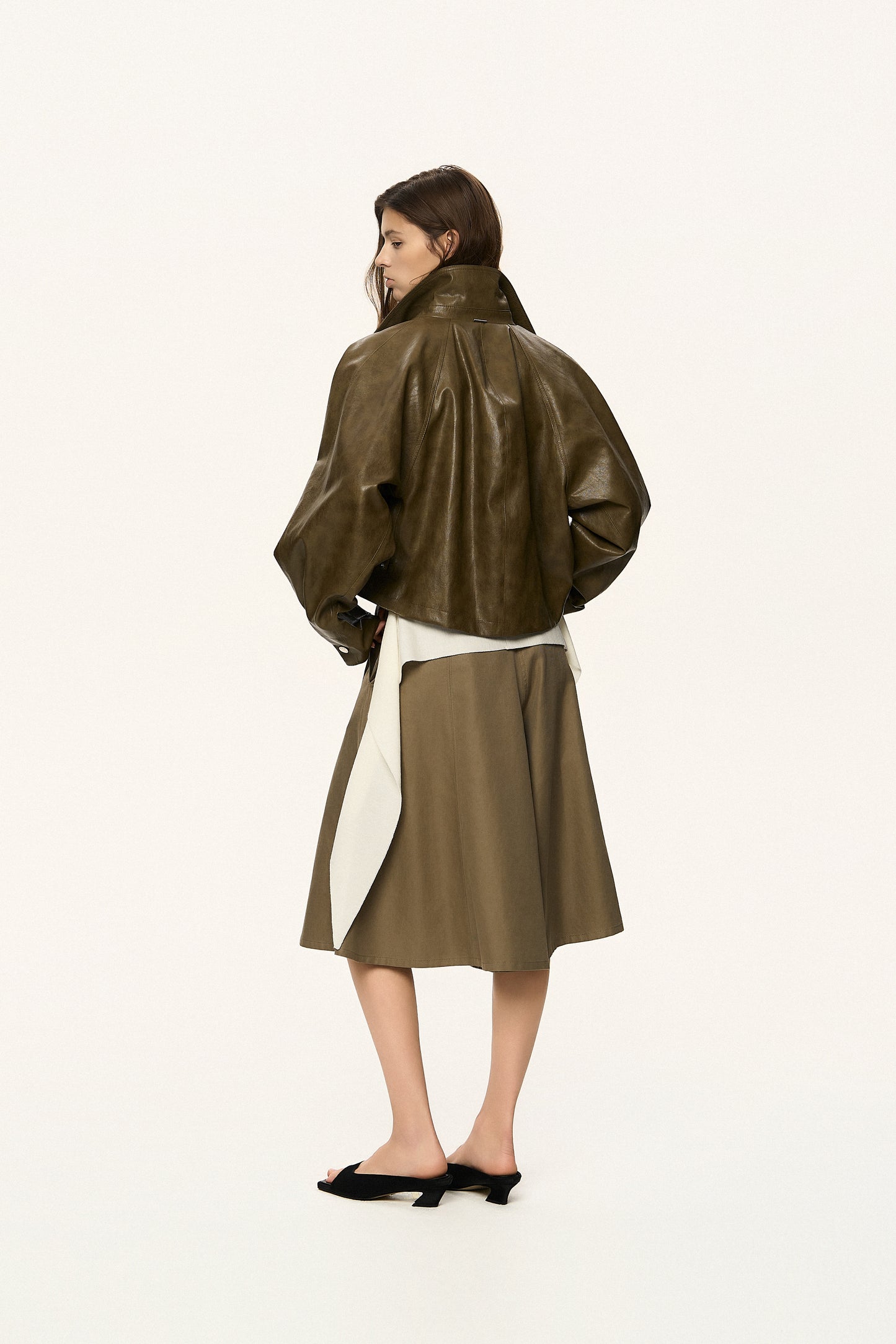 Tie-Waist Coated Jacket