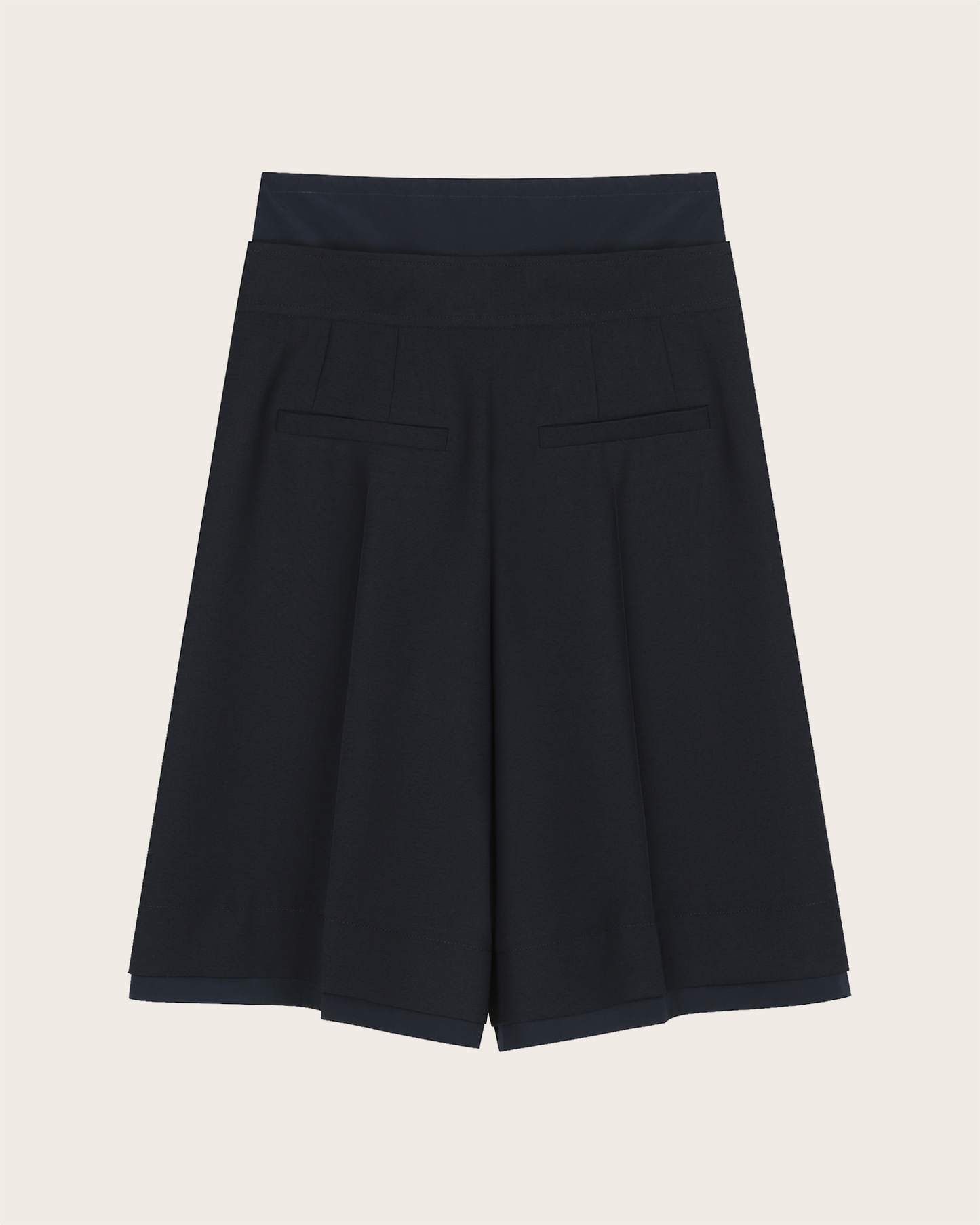 Layered-Waist Drawstring Shorts
