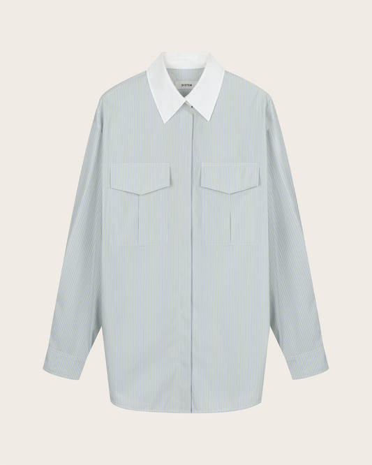 Contrast Collar Shirt