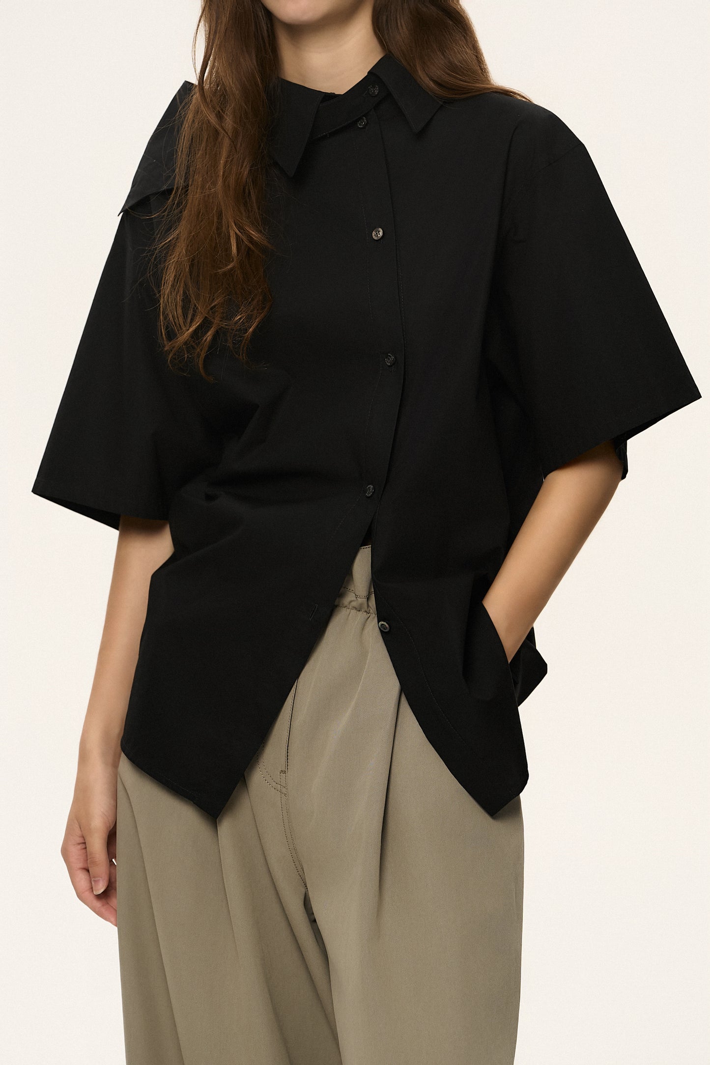 Asymmetric Button-Up Shirt
