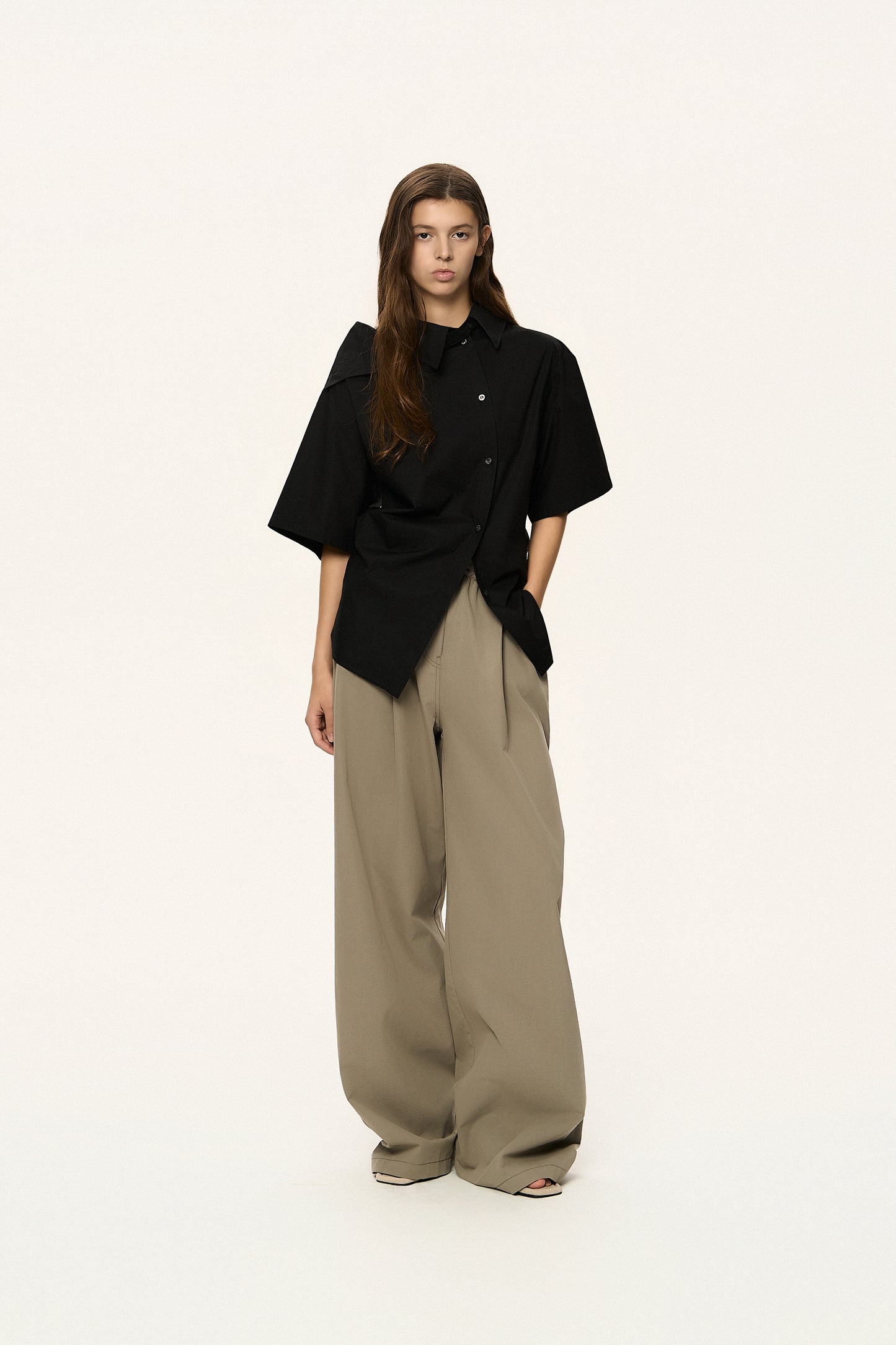 Asymmetric Button-Up Shirt