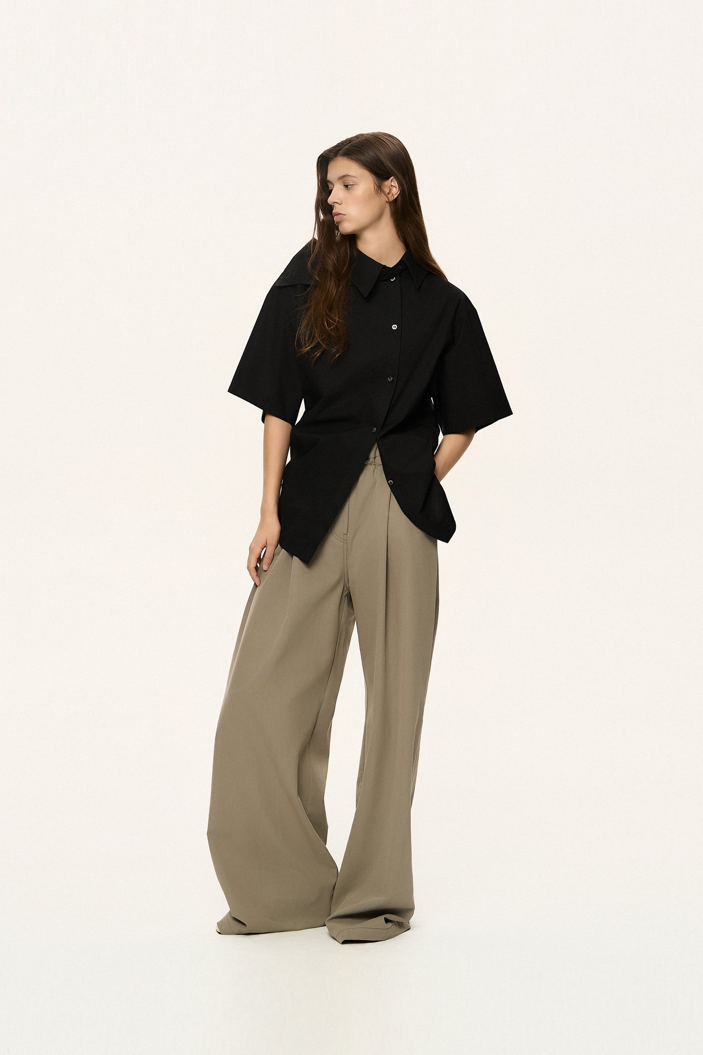 Asymmetric Button-Up Shirt