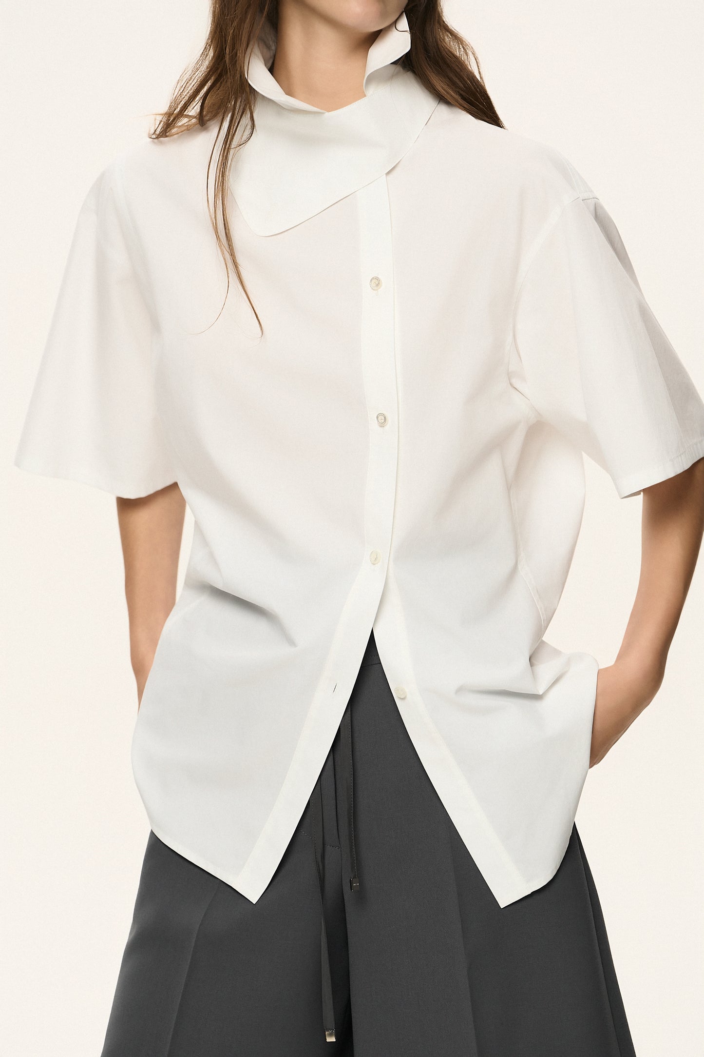 Asymmetric Button-Up Shirt