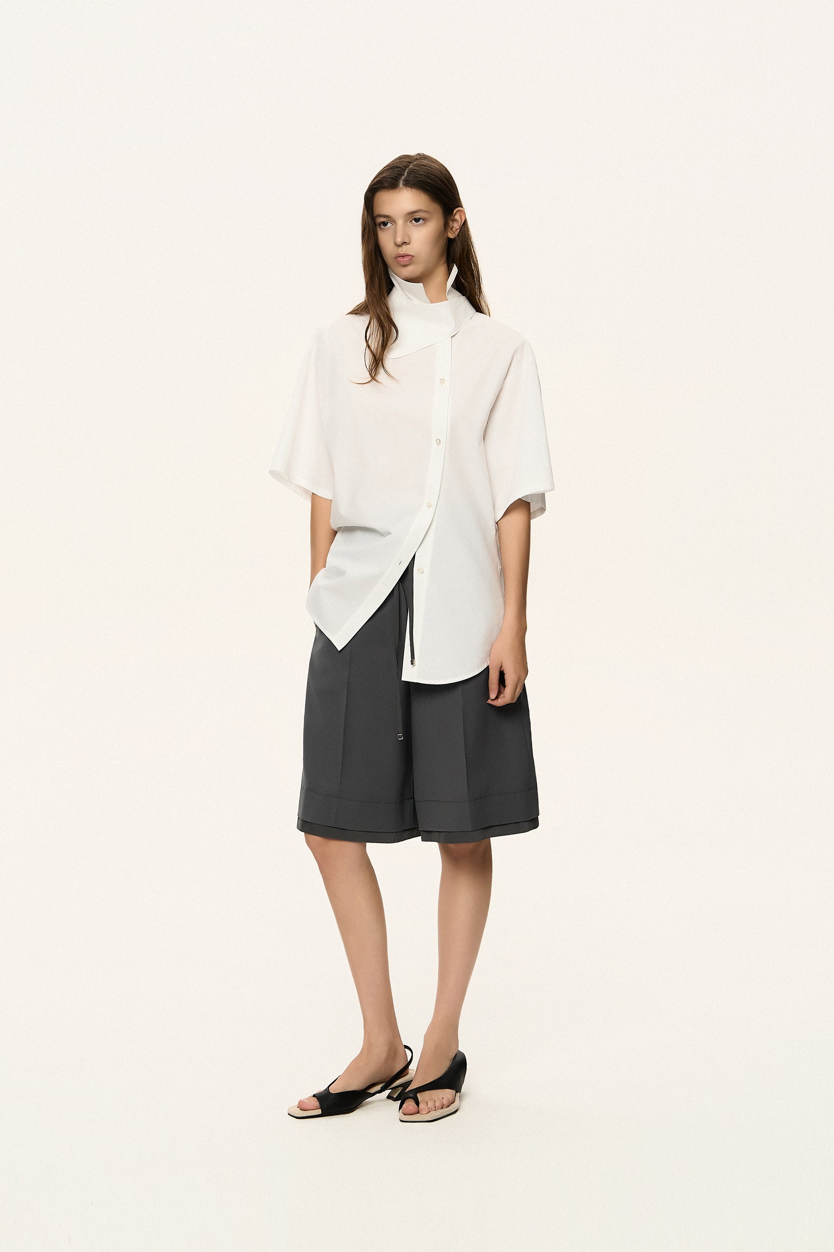 Asymmetric Button-Up Shirt