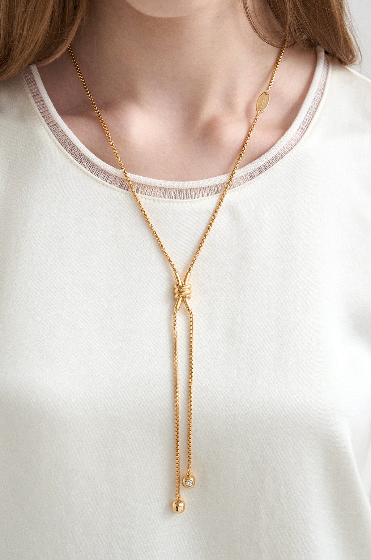 KNOT DROP CHAIN NECKLACE