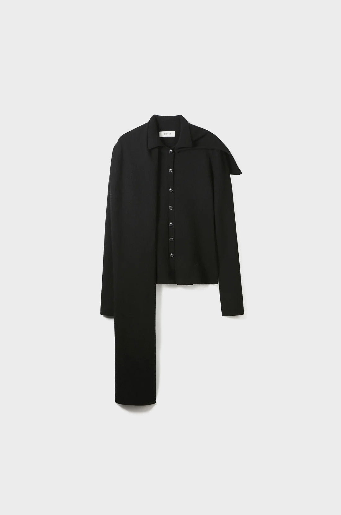 DETACHABLE SCARF SLIM-FIT KNIT CARDIGAN