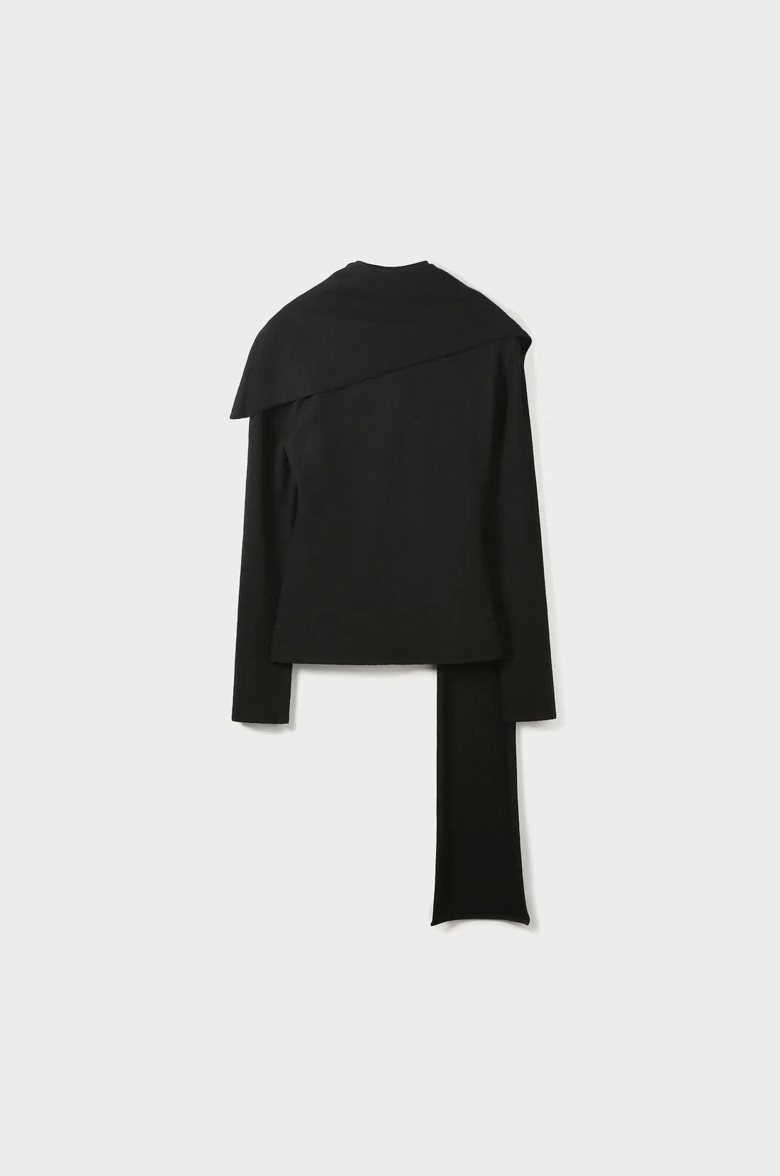 DETACHABLE SCARF SLIM-FIT KNIT CARDIGAN