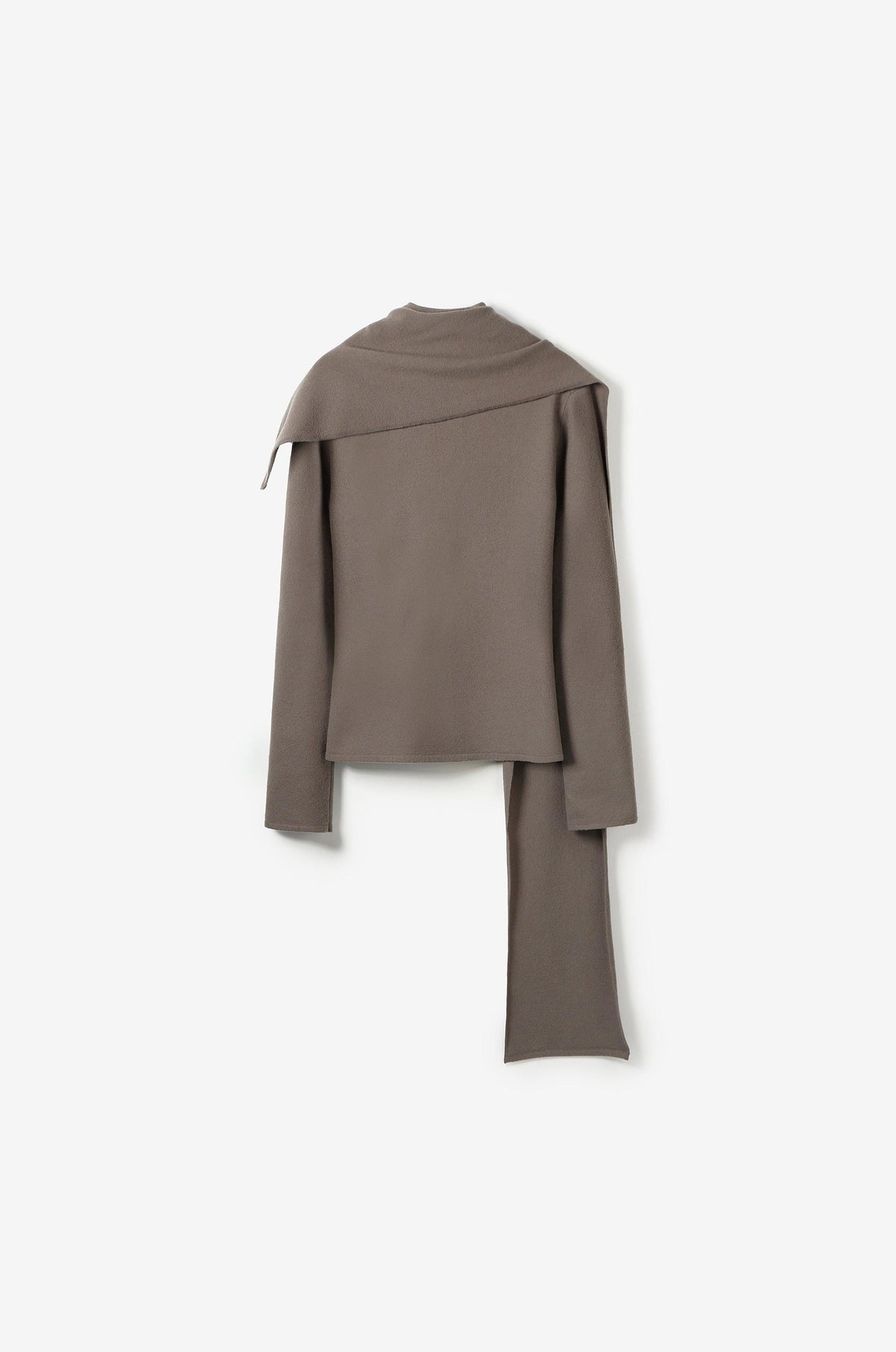 DETACHABLE SCARF SLIM-FIT KNIT CARDIGAN