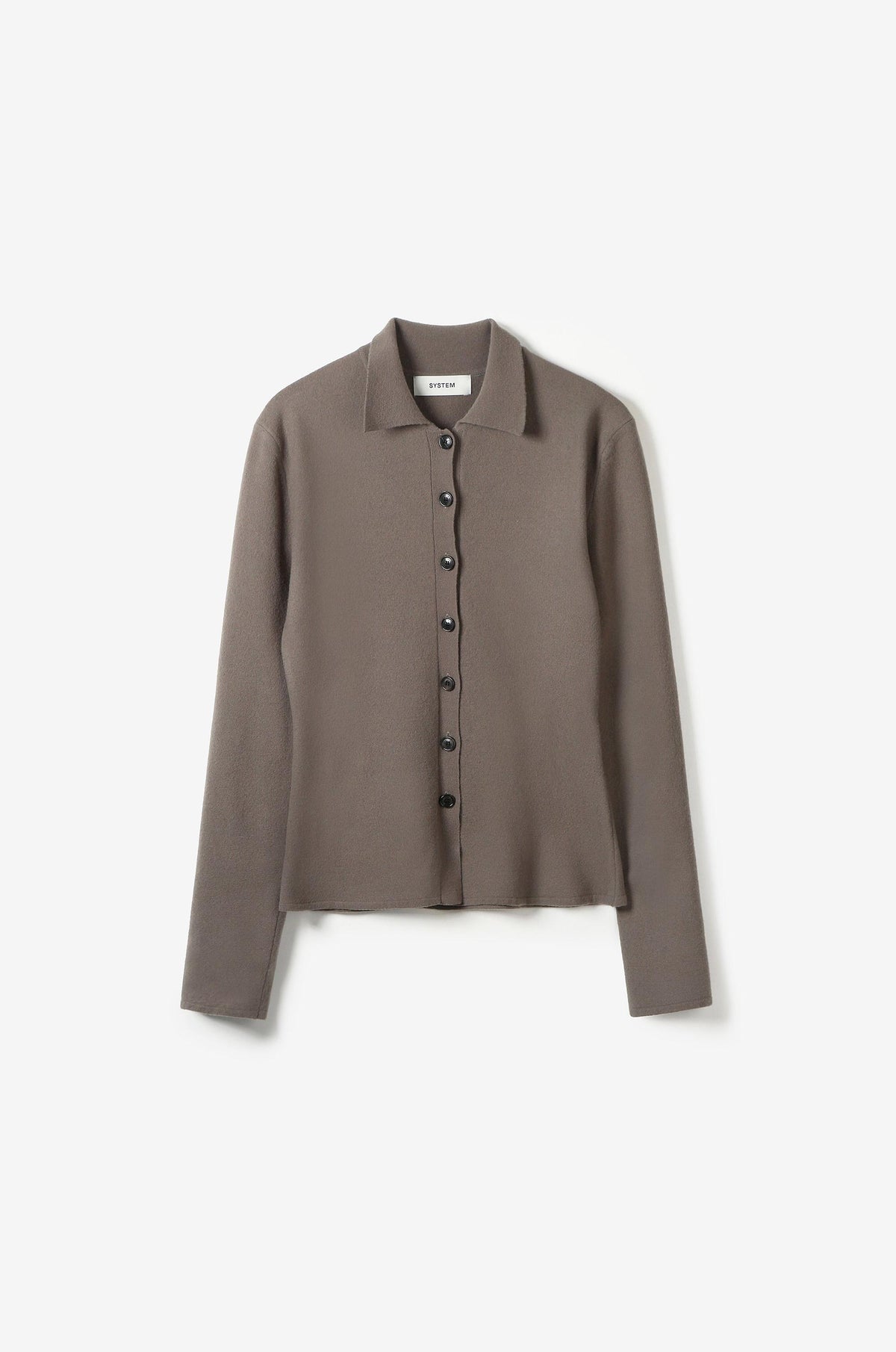 DETACHABLE SCARF SLIM-FIT KNIT CARDIGAN